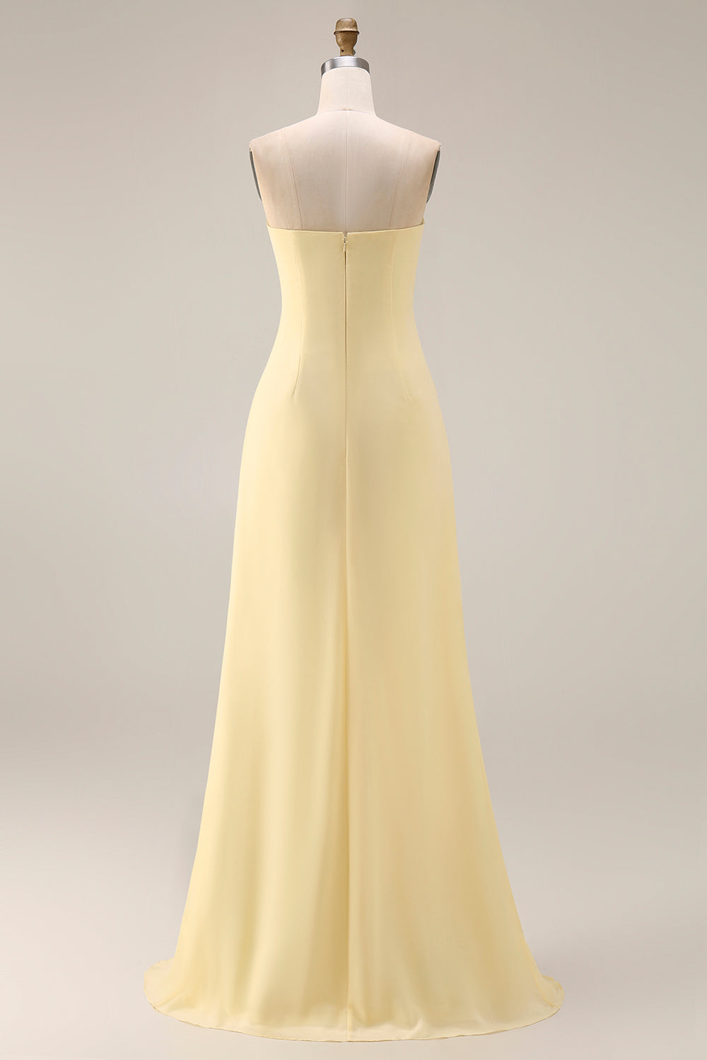 One Shoulder Lemon Sorbet A Line Prom Dress