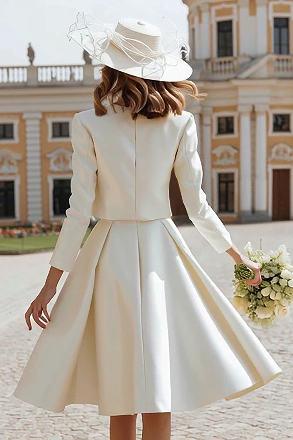Ivory A-Line 2 Piece Bridal Shower Dress