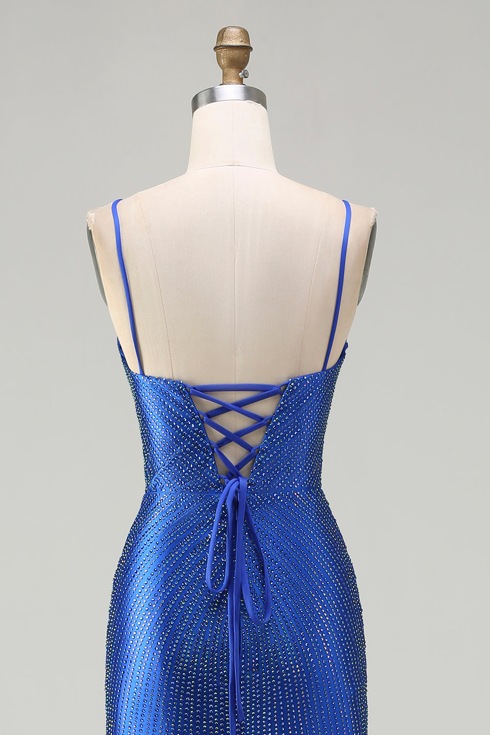 Royal Blue Mermaid Beaded Prom Dress With Slit
