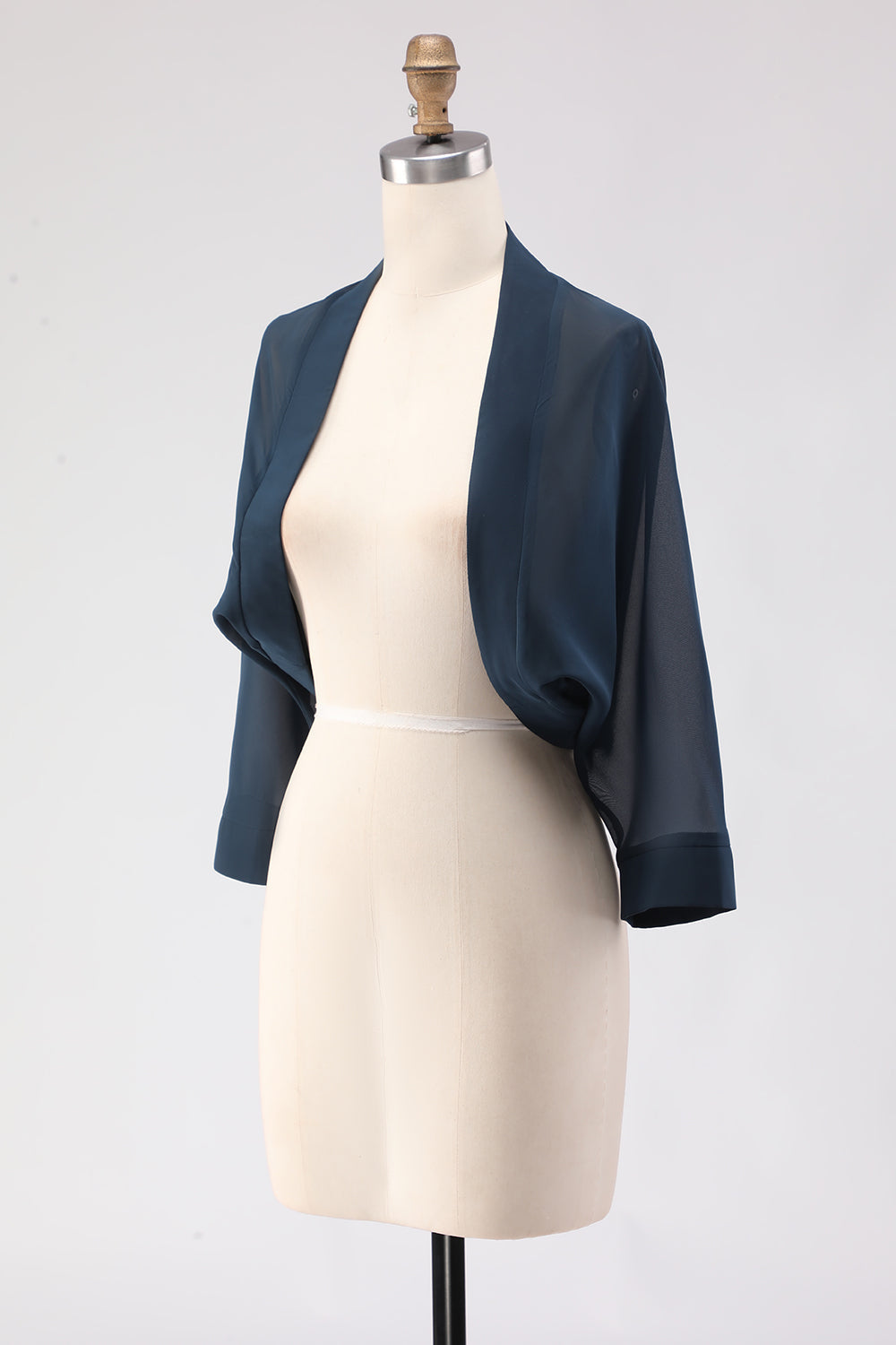Black Chiffon Open Front Short Shawl Wraps