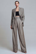 Peaked Lapel Grey 2 Piece Women Suits