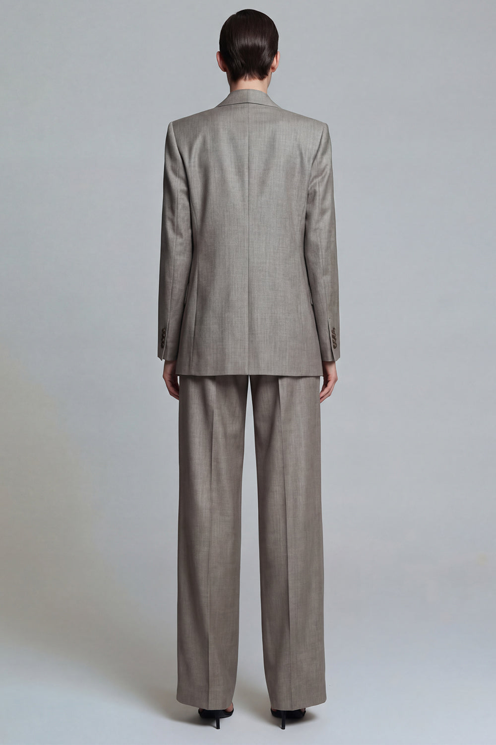 Peaked Lapel Grey 2 Piece Women Suits