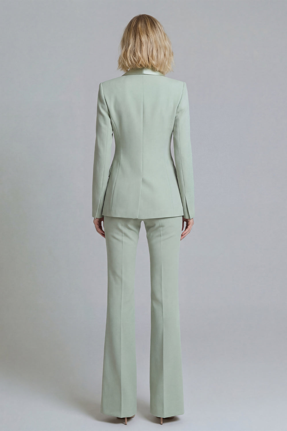 Shawl Lapel Green 2 Piece Classic Women Suits