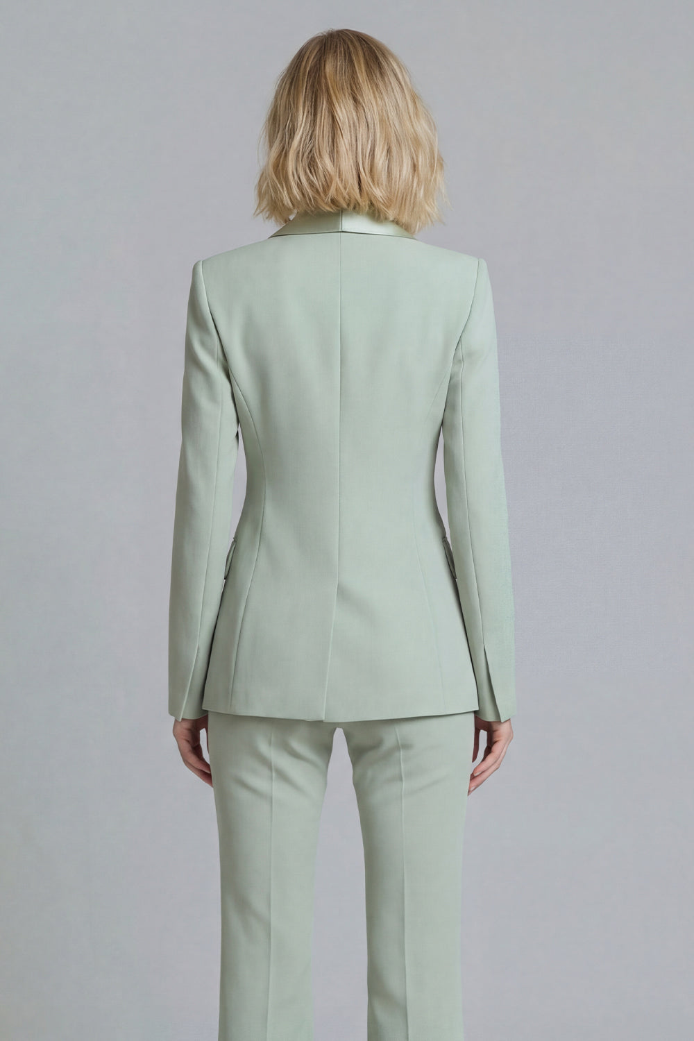 Shawl Lapel Green 2 Piece Classic Women Suits