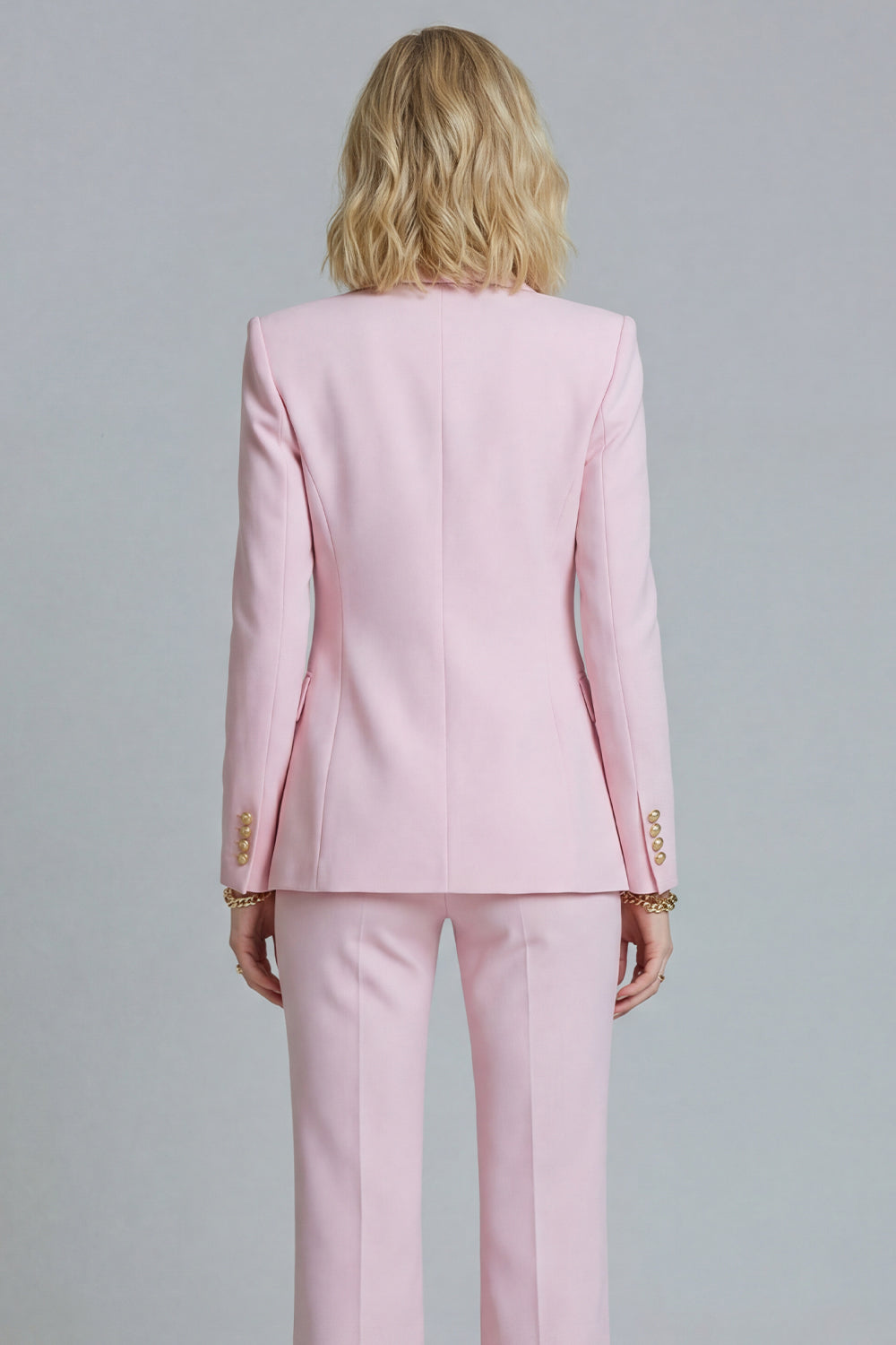 Pink 2 Piece Peaked Lapel Women Suits