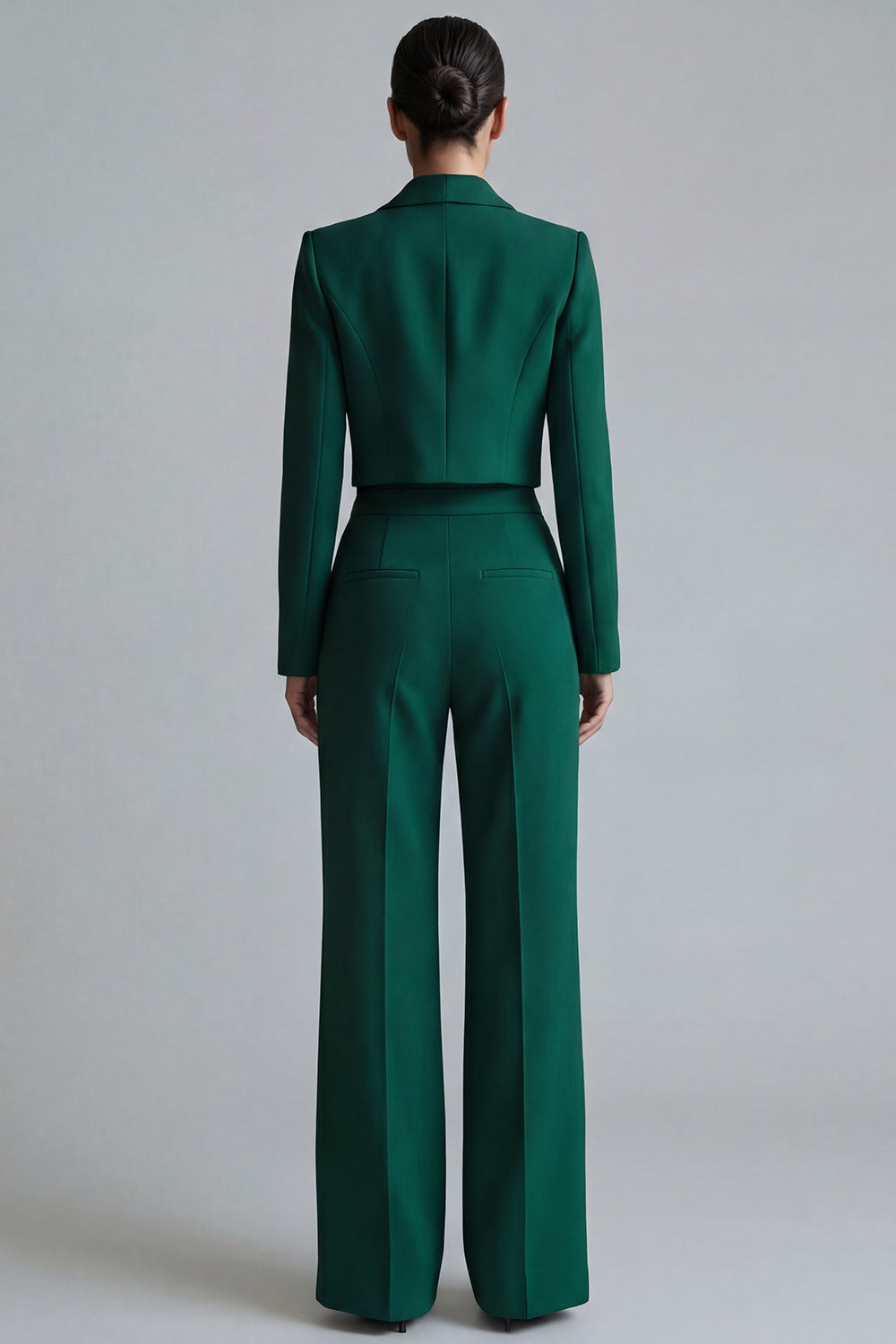 2 Piece Dark Green Peaked Lapel Women Suits