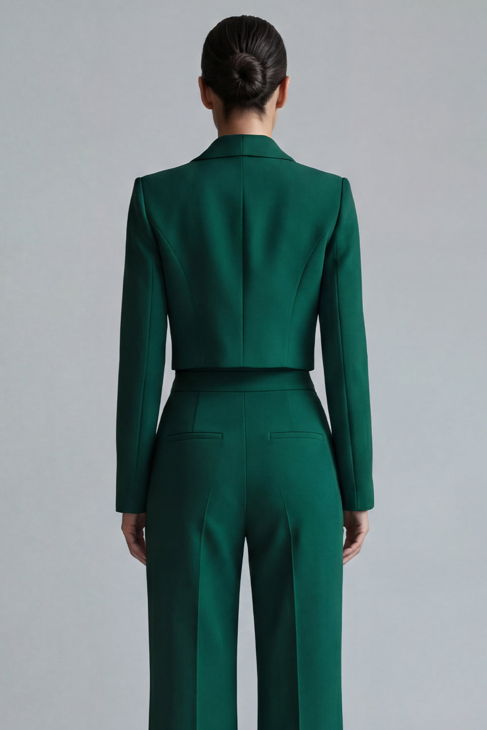 2 Piece Dark Green Peaked Lapel Women Suits