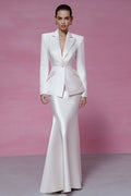 Peaked Lapel 2 Piece Mermaid Ivory Women Suits