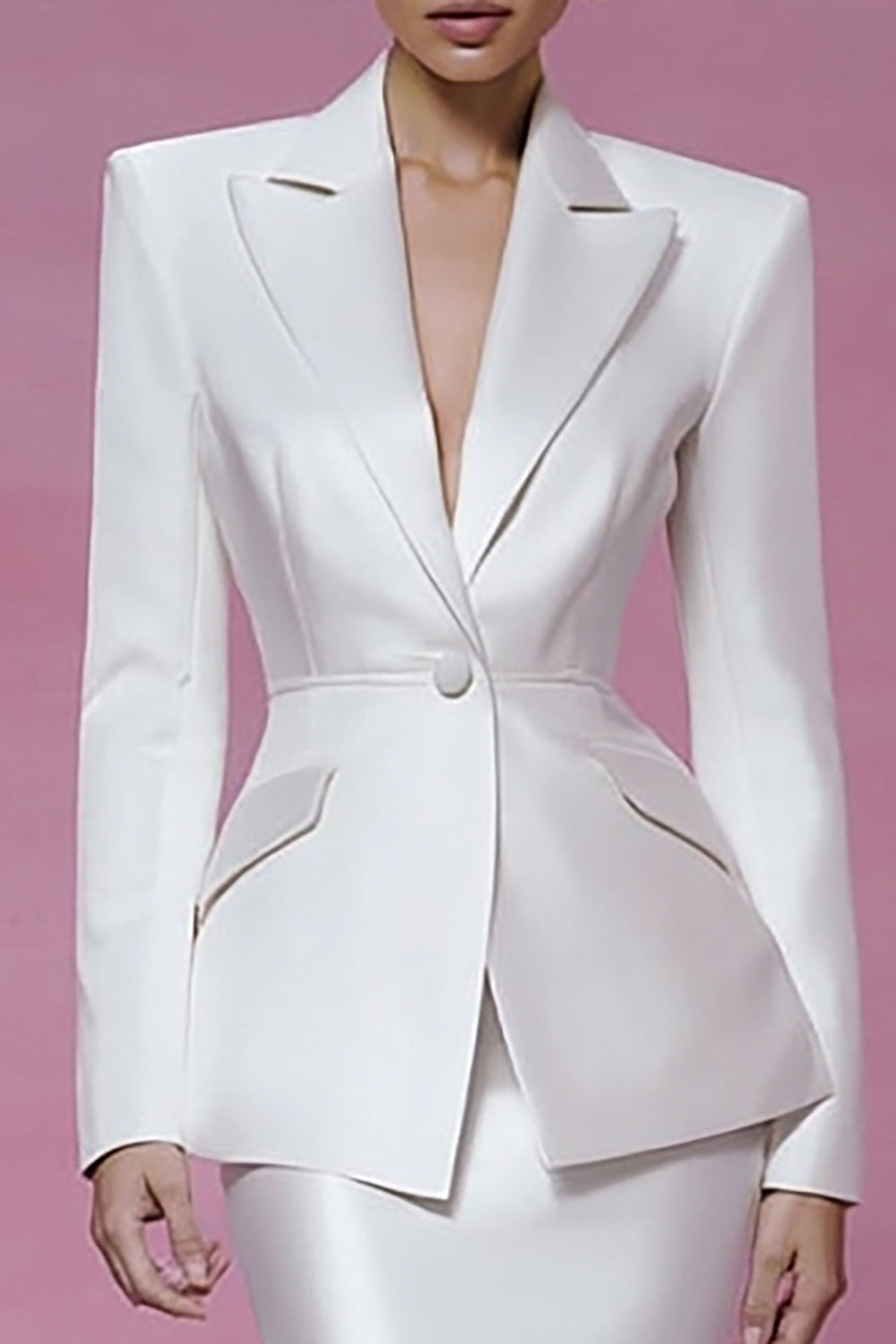 Peaked Lapel 2 Piece Mermaid Ivory Women Suits