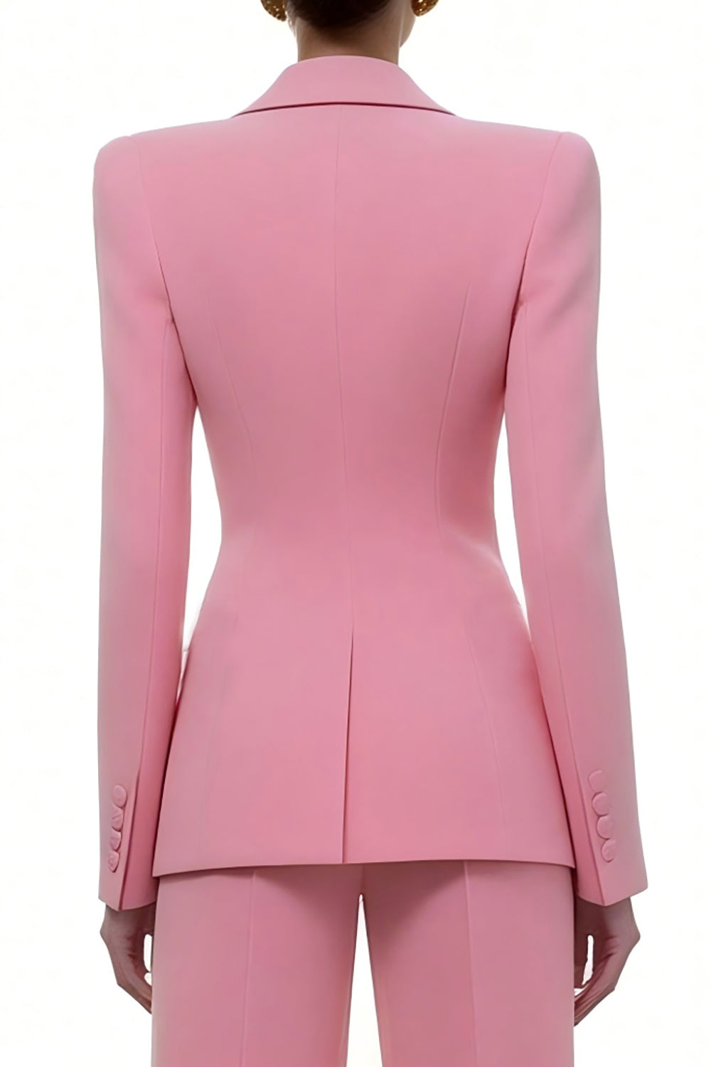 Pink Peaked Lapel 2 Piece Slim Fit Women Suits