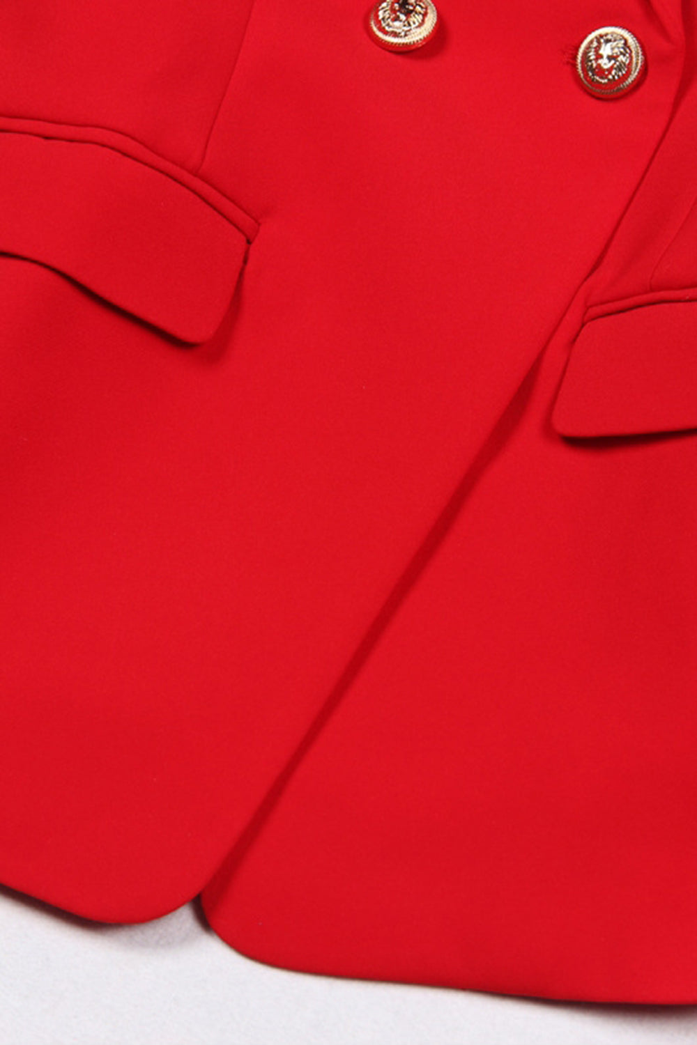 Red Double Breasted Shawl Lapel Prom Blazer