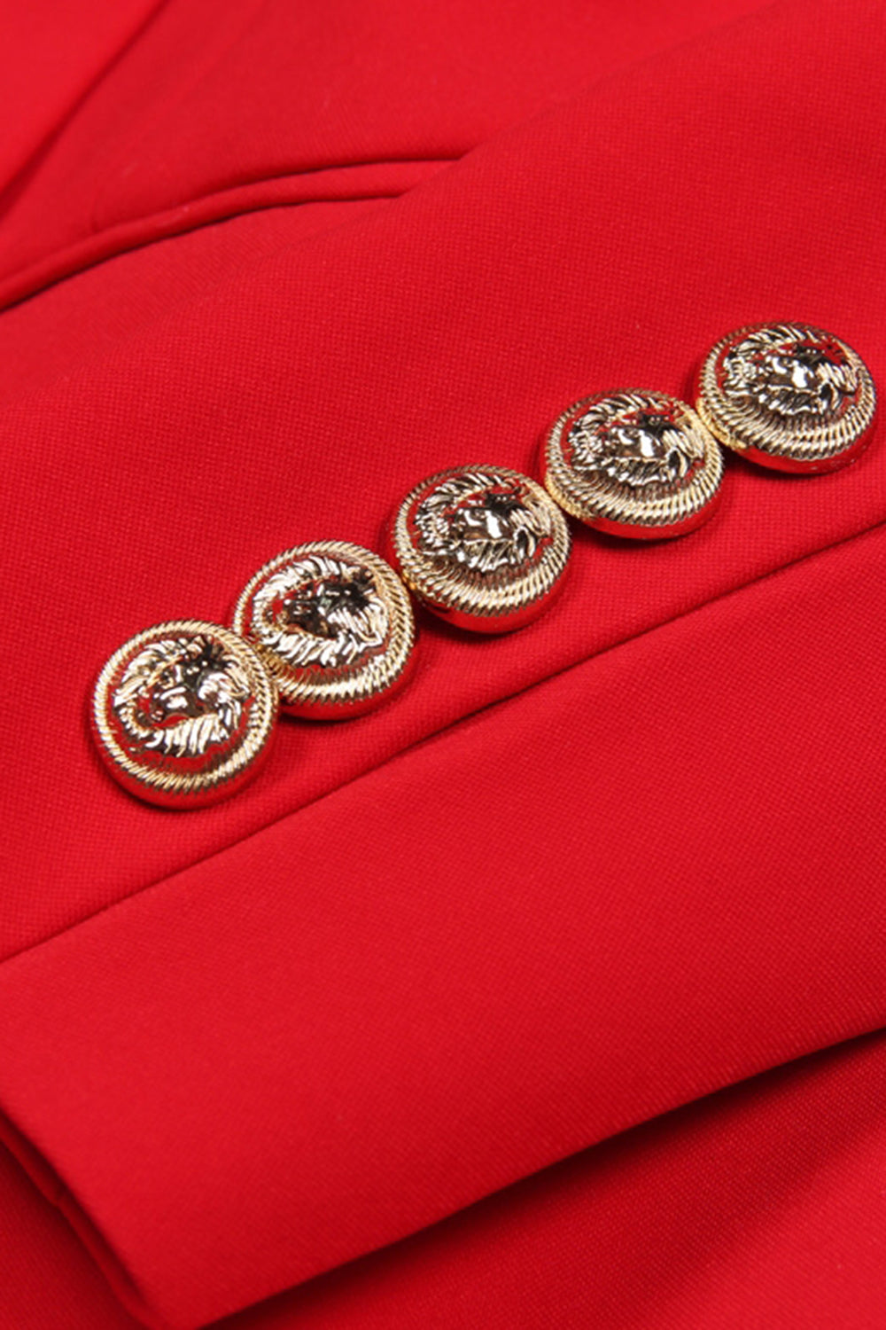 Red Double Breasted Shawl Lapel Prom Blazer