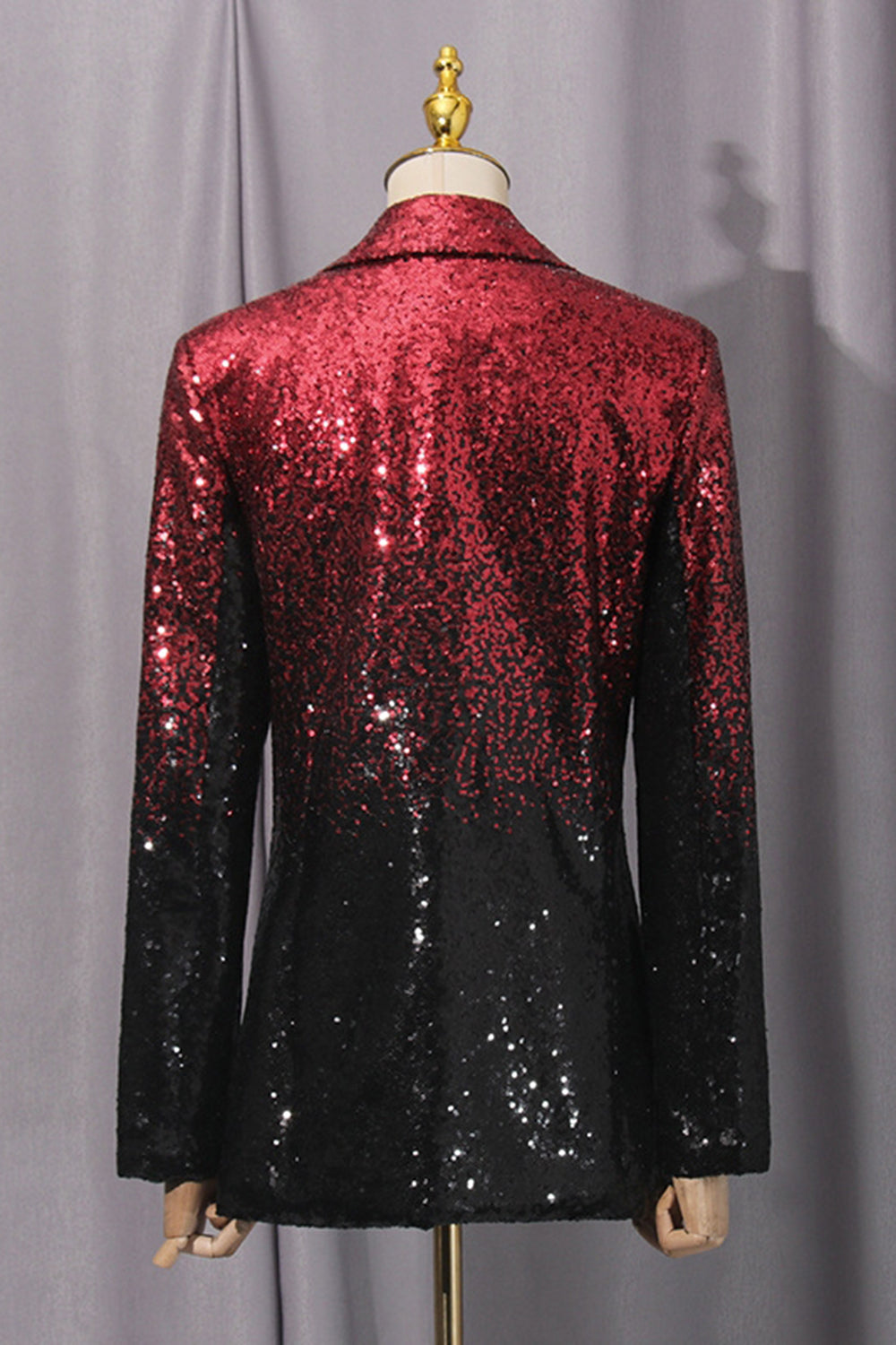 Sparkly Black Red 2 Piece Notched Lapel Women Prom Suits