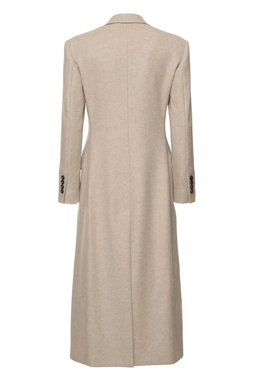 Kahki Sheath Peak Lapel Long Women Trench Coat