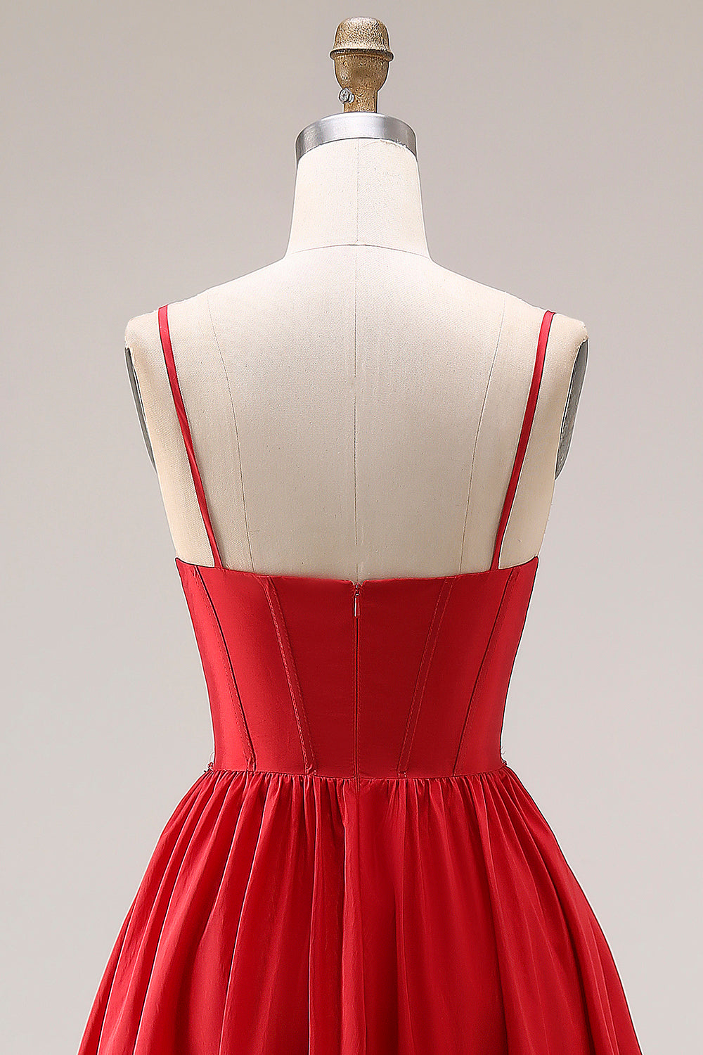 Sparkly Red A Line Pleated Maxi Prom Dress