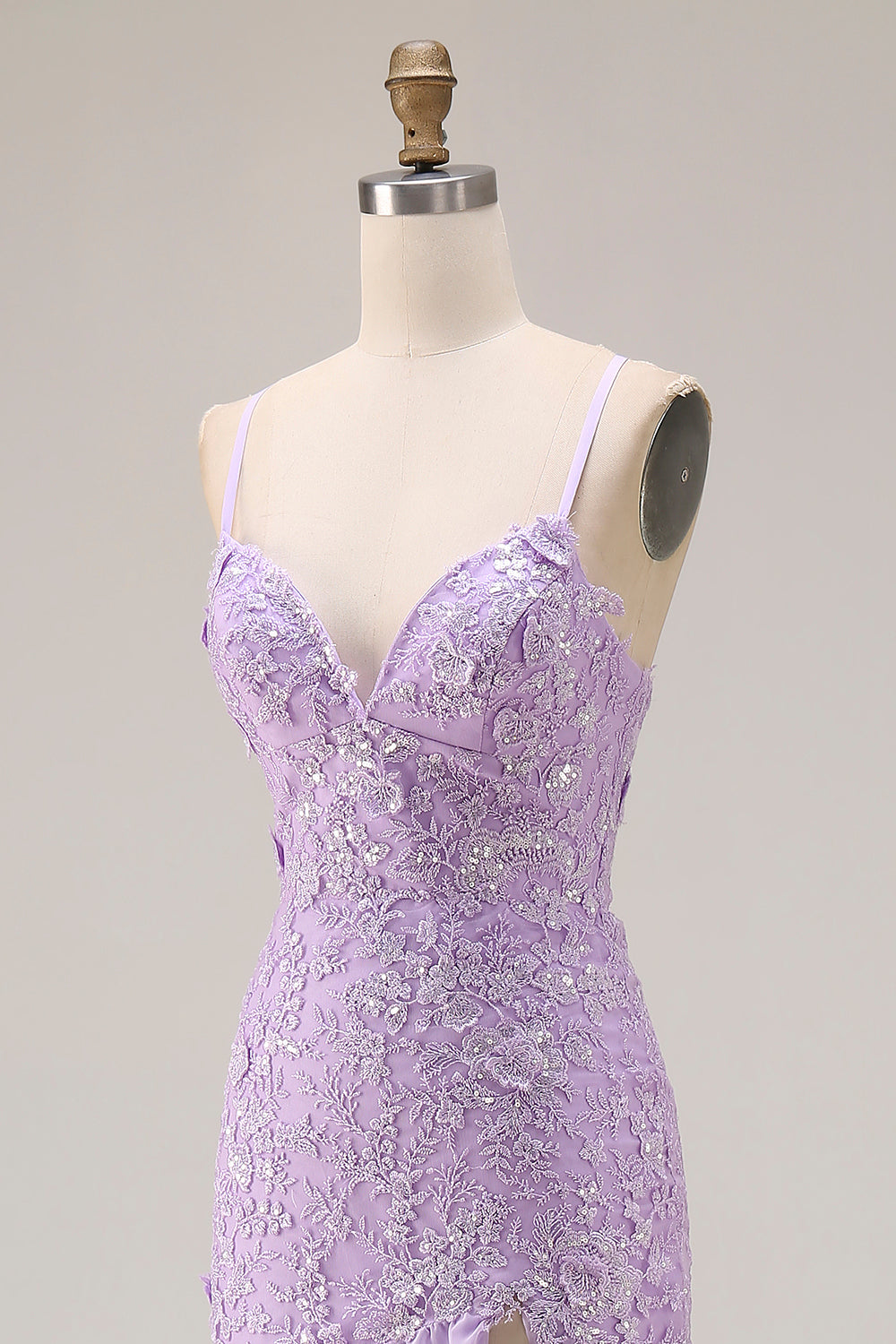 Purple Tiered Maxi Prom Dress with Appliques