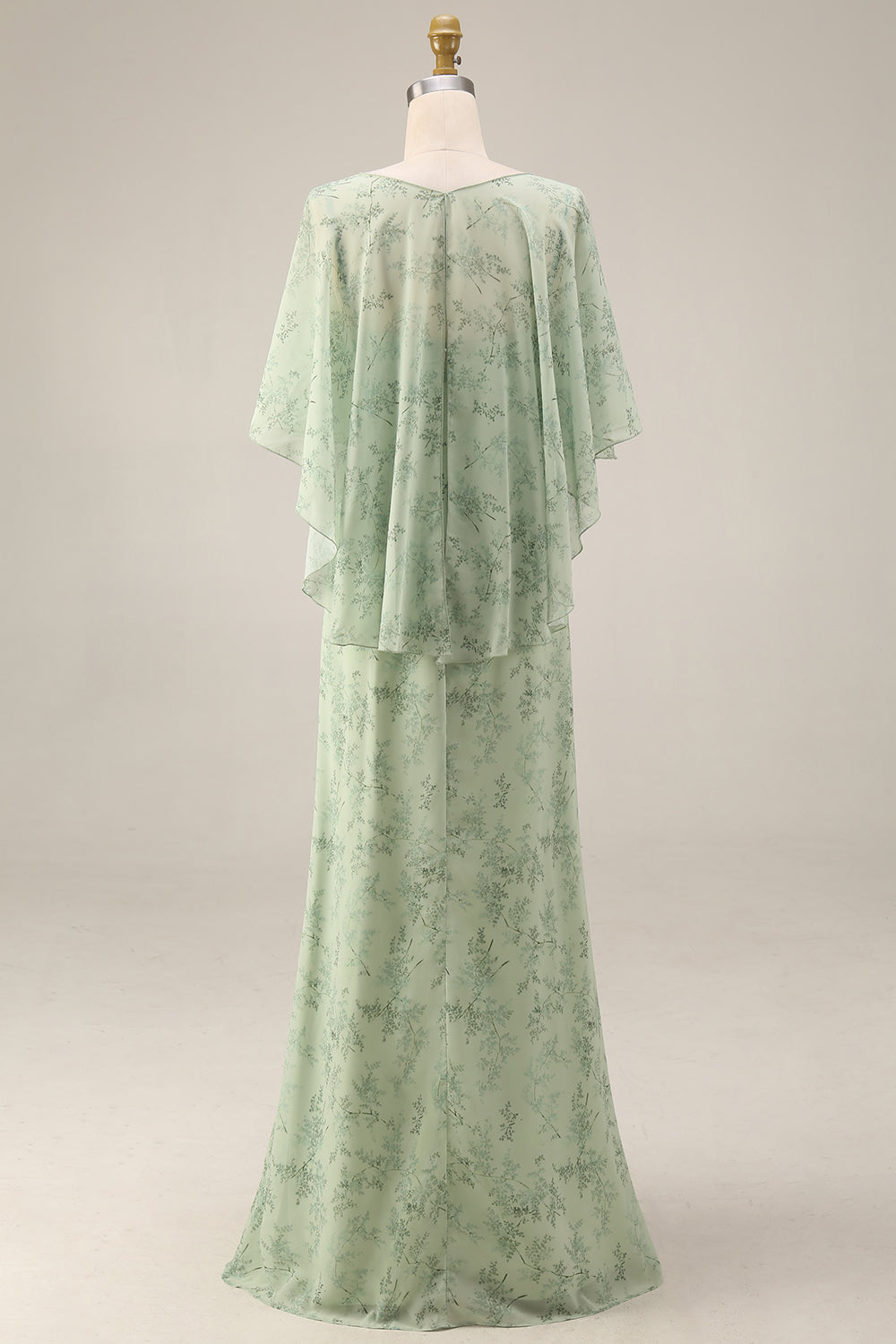 2 Piece A Line Dusty Sage Floral Wedding Guest Dress