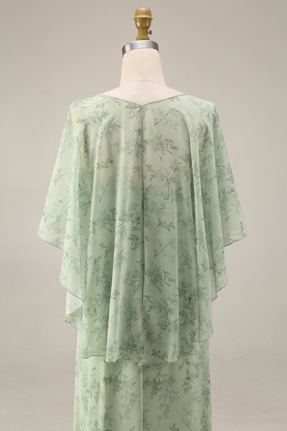 2 Piece A Line Dusty Sage Floral Wedding Guest Dress