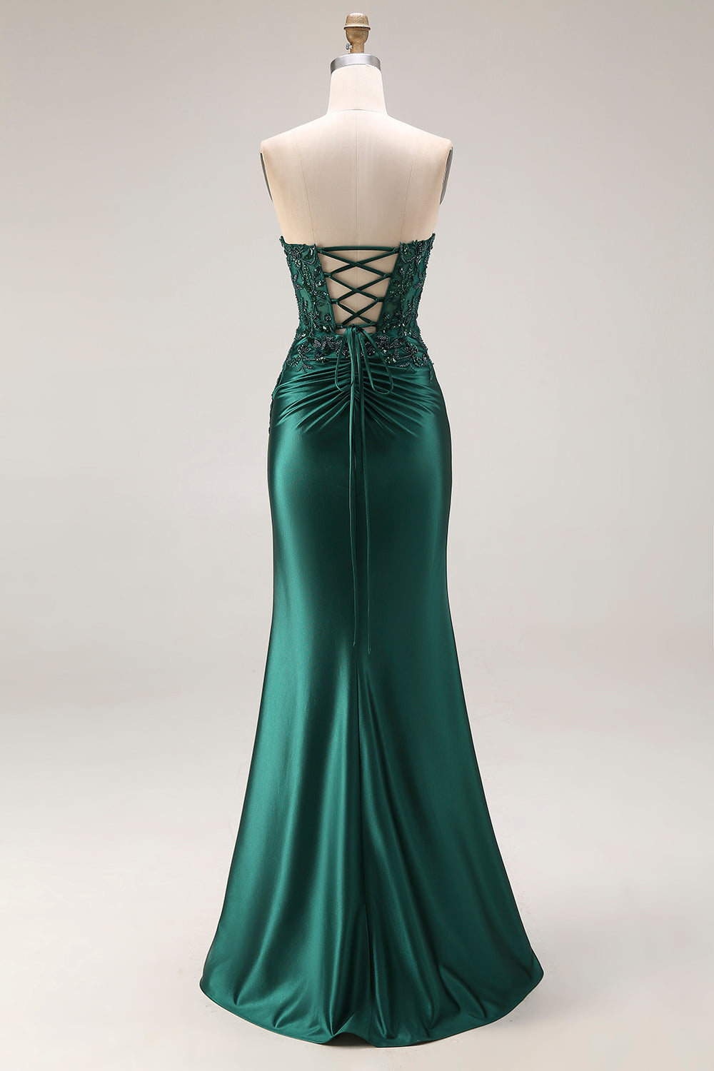 Strapless Royal Blue Mermaid Beaded Sequin Prom Dress