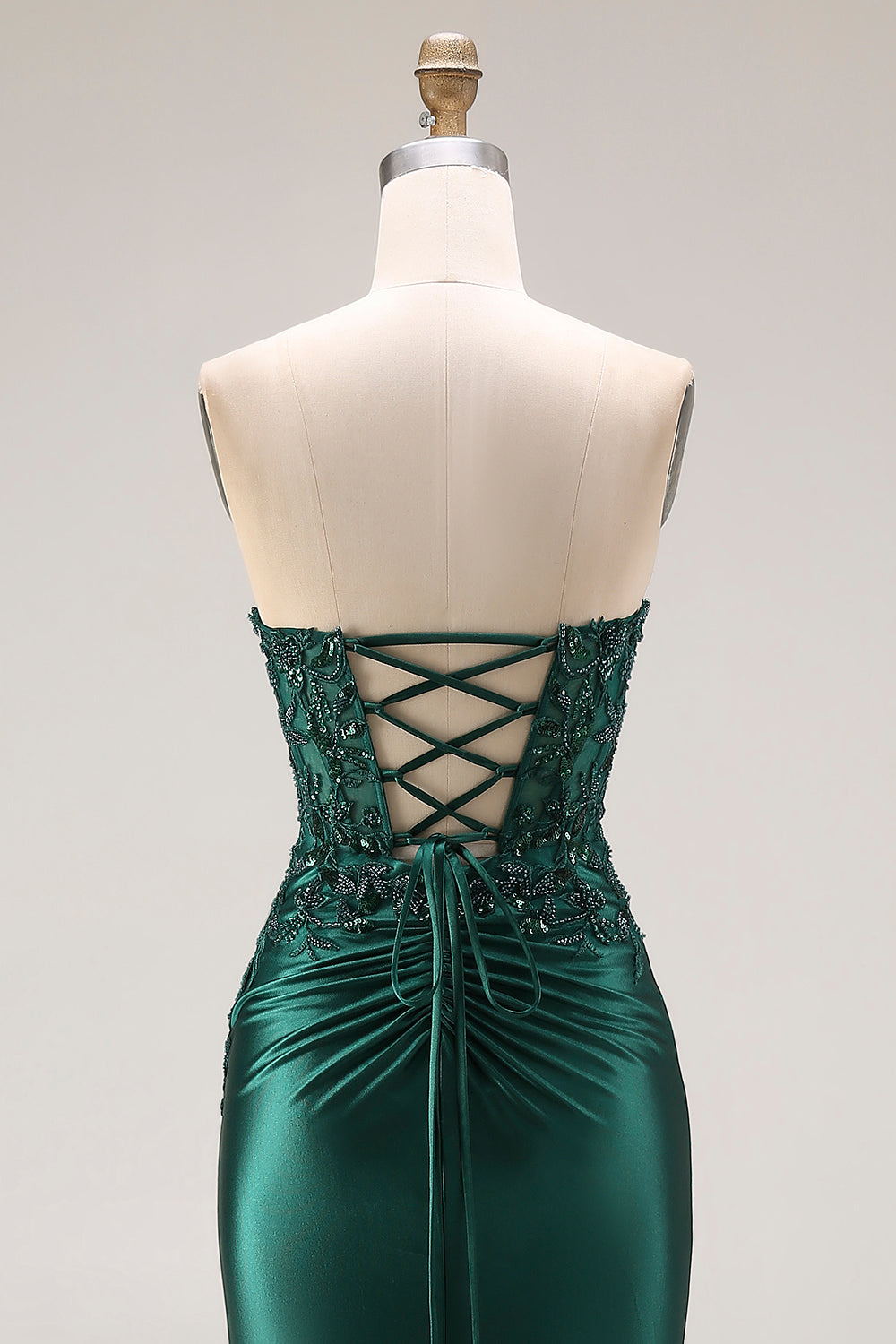 Strapless Royal Blue Mermaid Beaded Sequin Prom Dress