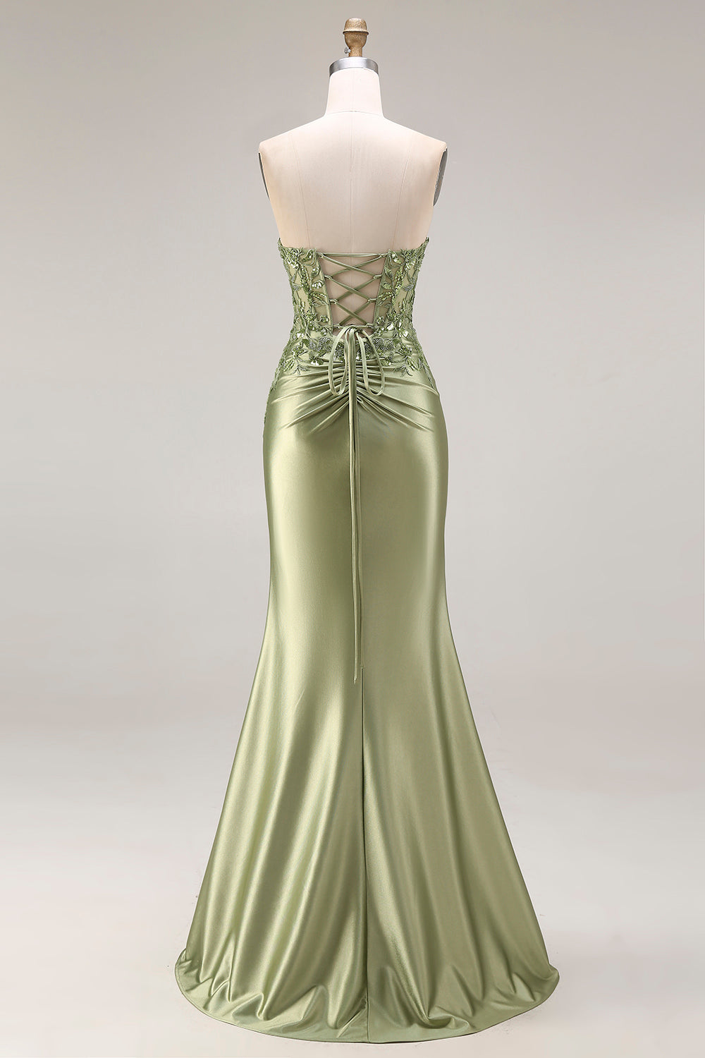 Strapless Royal Blue Mermaid Beaded Sequin Prom Dress