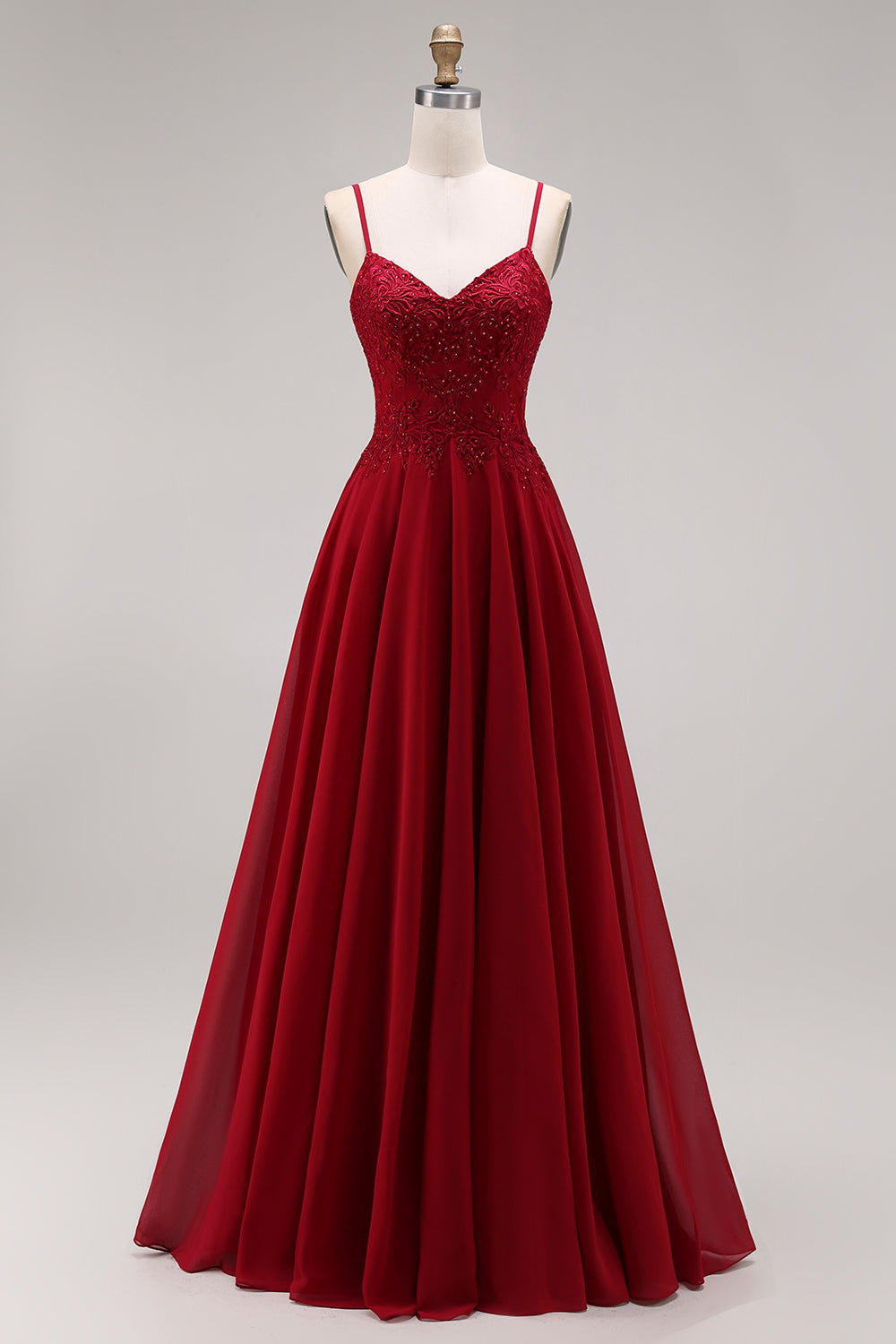 2 Piece Burgundy A Line Appliqued Beaded Mother of the Bride Dress