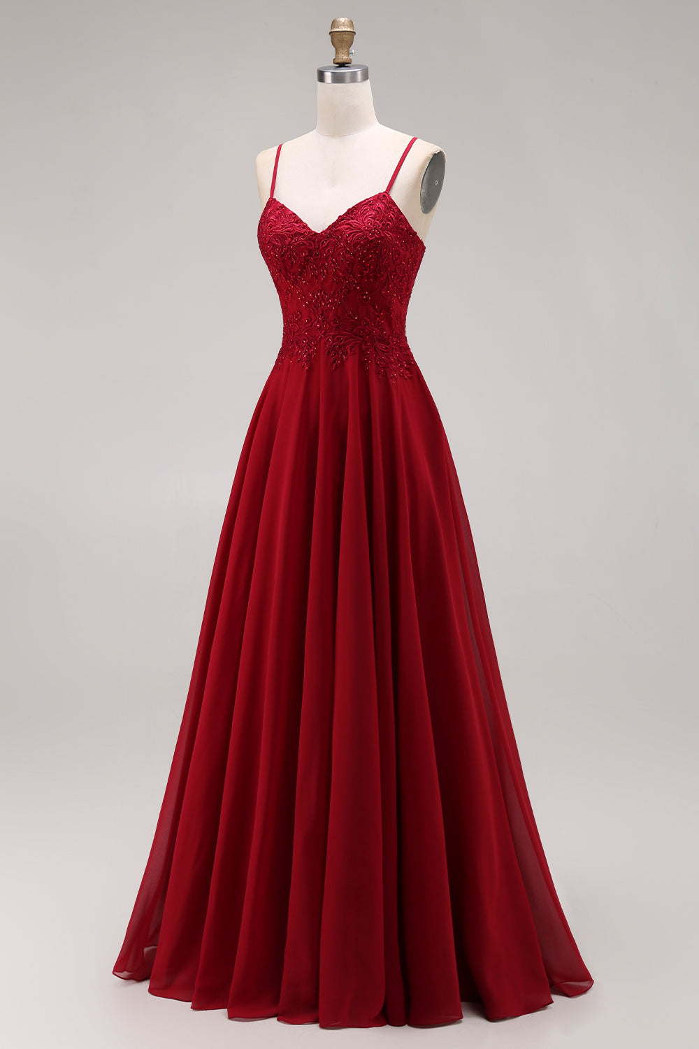 2 Piece Burgundy A Line Appliqued Beaded Mother of the Bride Dress