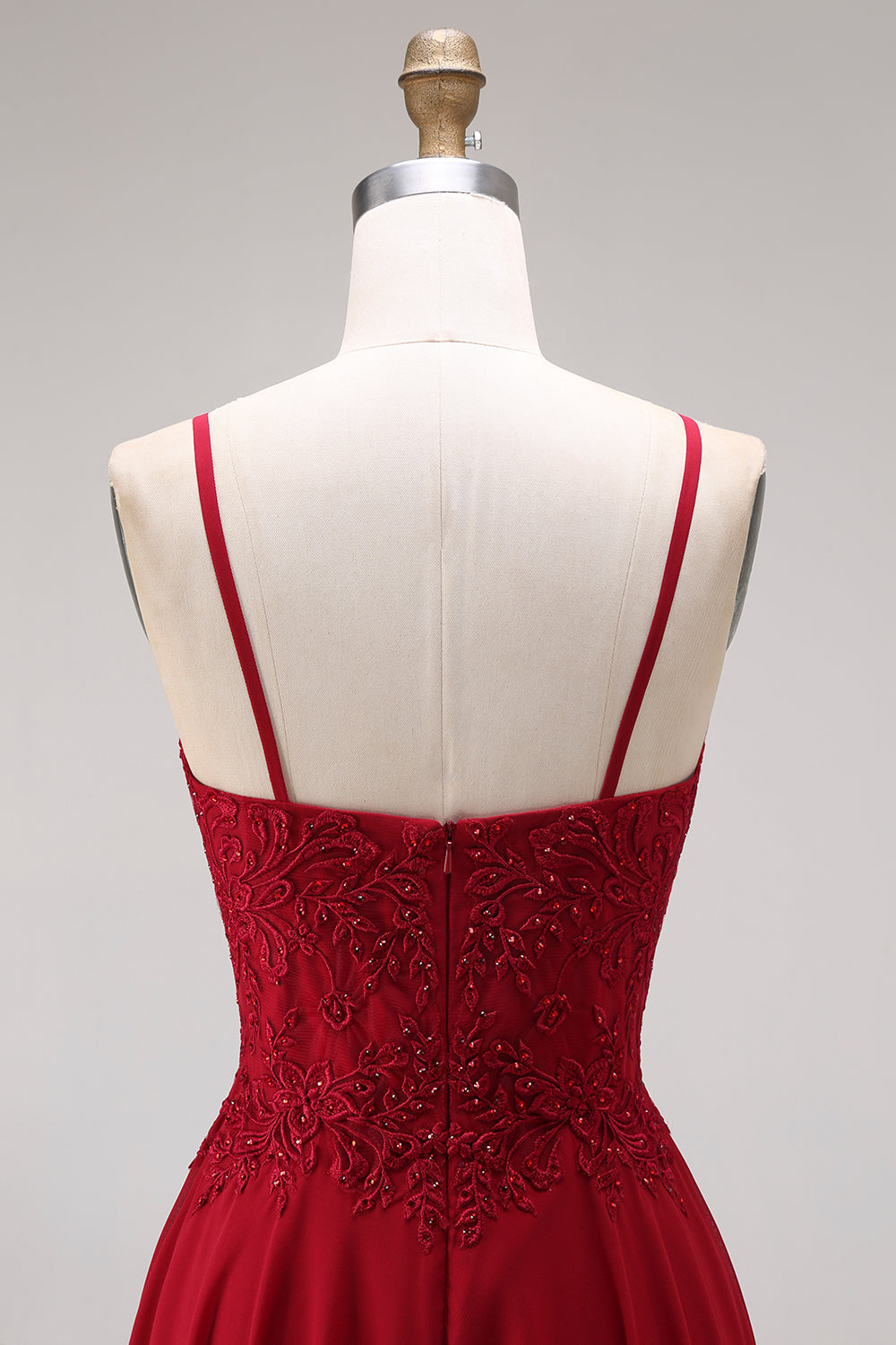 2 Piece Burgundy A Line Appliqued Beaded Mother of the Bride Dress