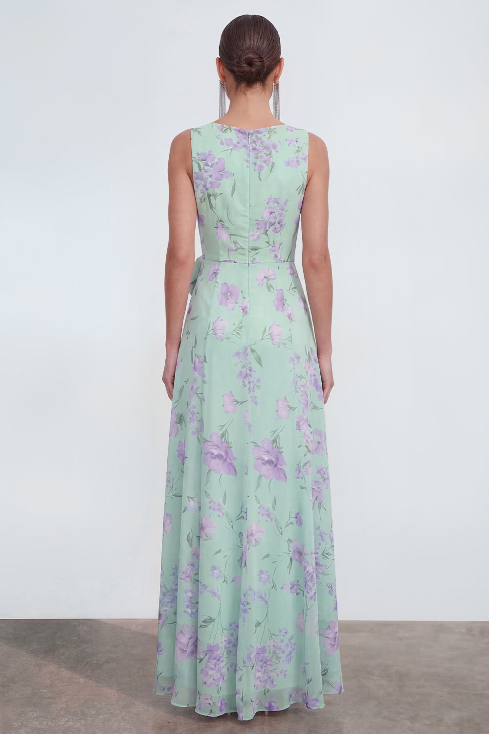 Ruffled A Line Blue Floral Wedding Guest Dress with 3D Flowers