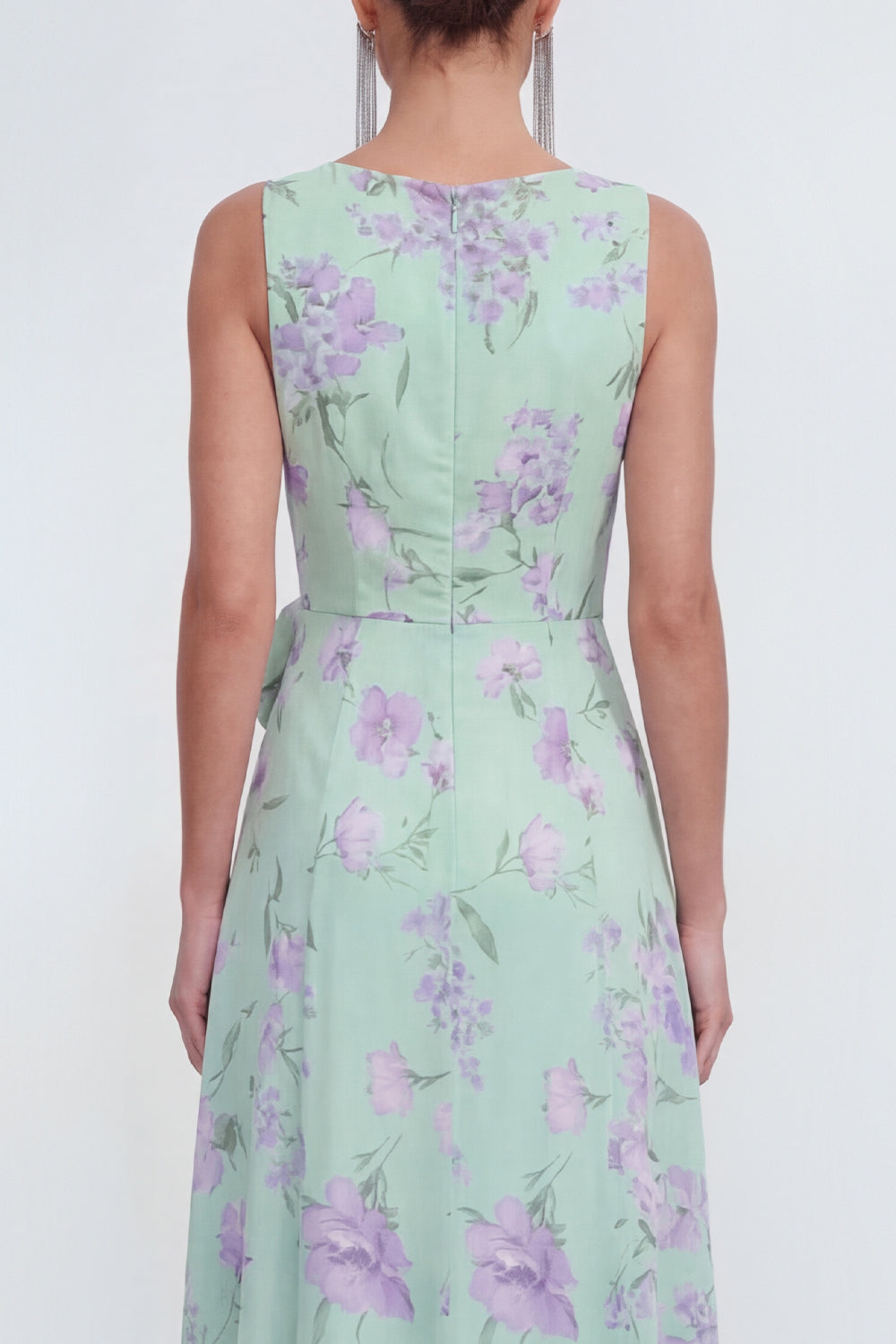 Ruffled A Line Blue Floral Wedding Guest Dress with 3D Flowers