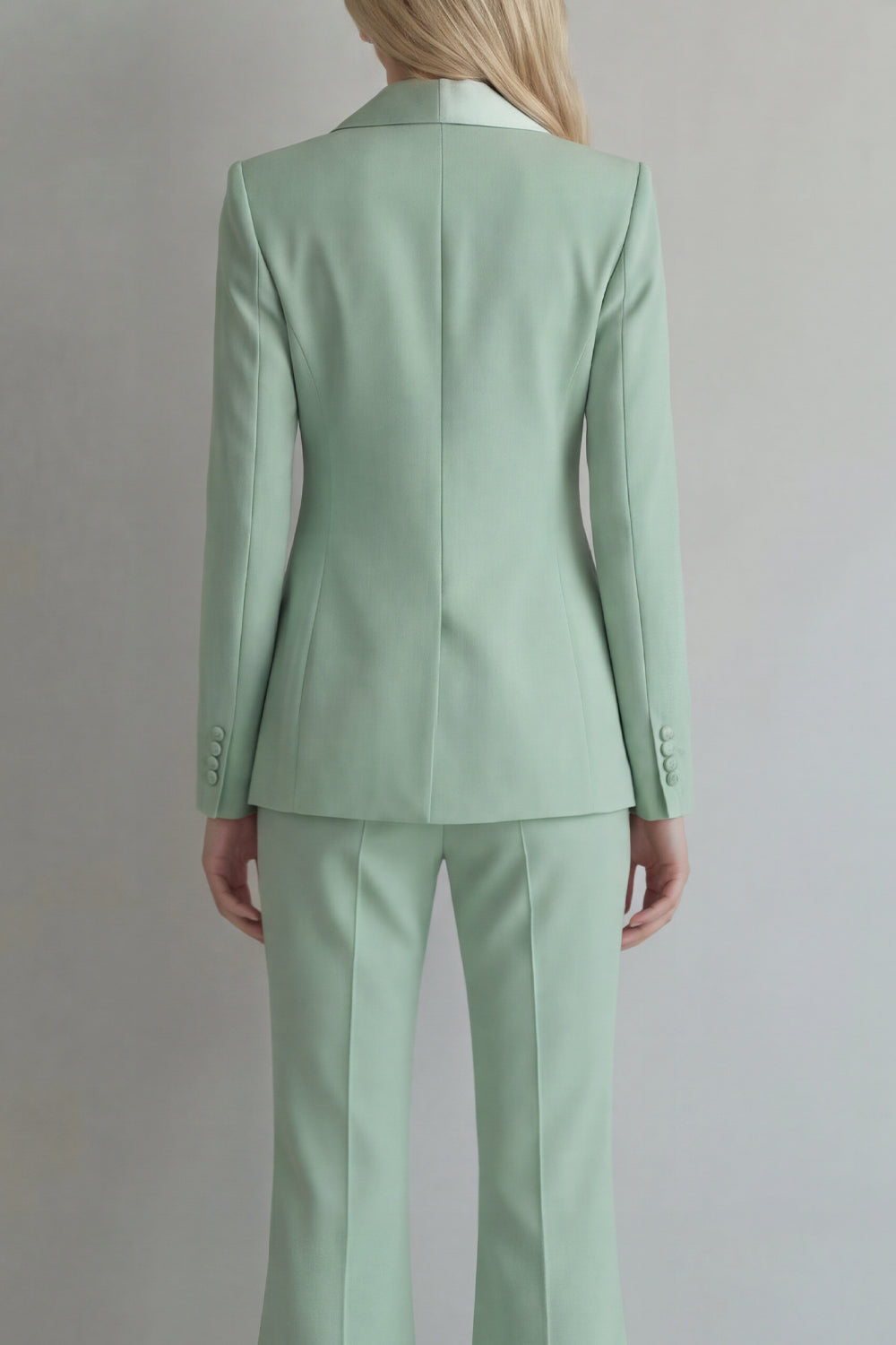 Blue 2 Piece Peaked Lapel Double Breasted Women Suits