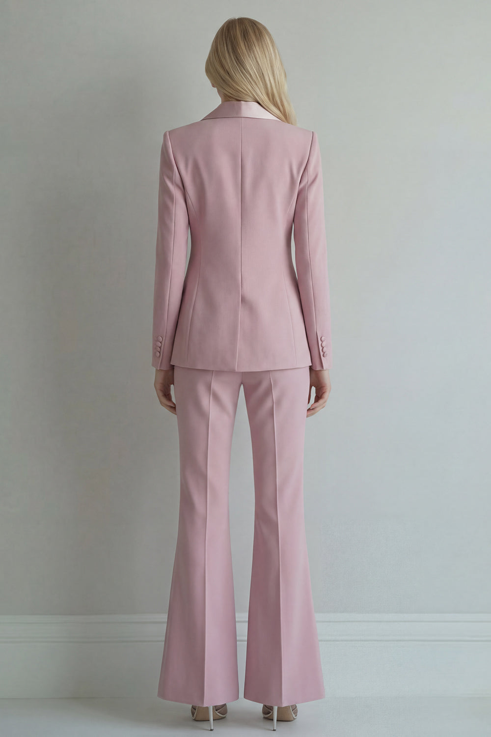 Blue 2 Piece Peaked Lapel Double Breasted Women Suits