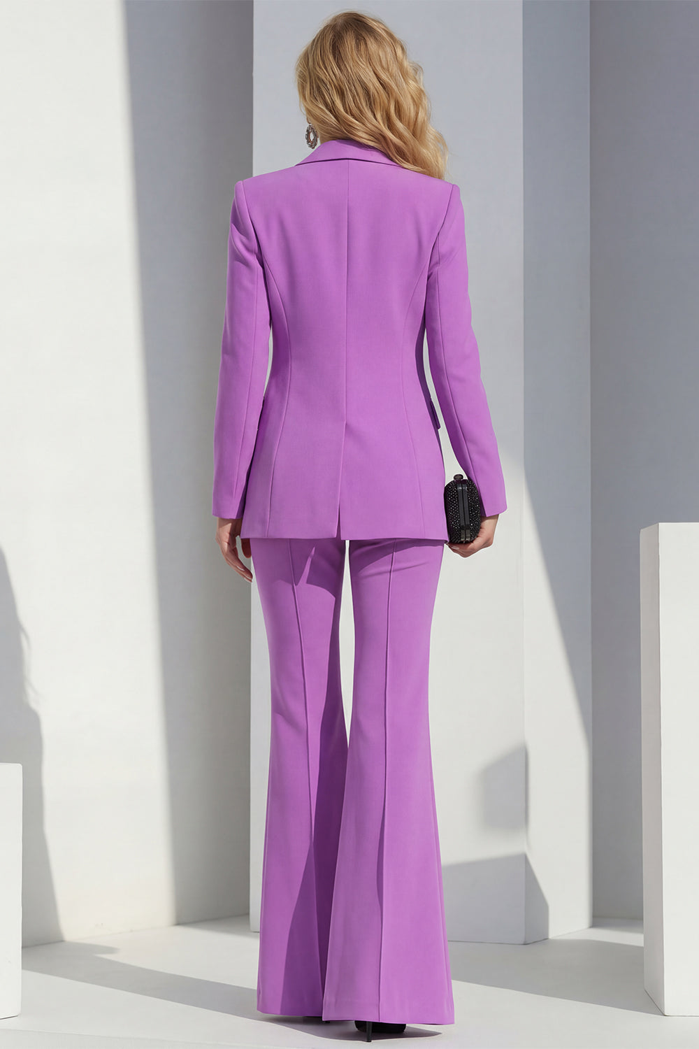 Purple 2 Piece Single Buckle Classic Women Suits