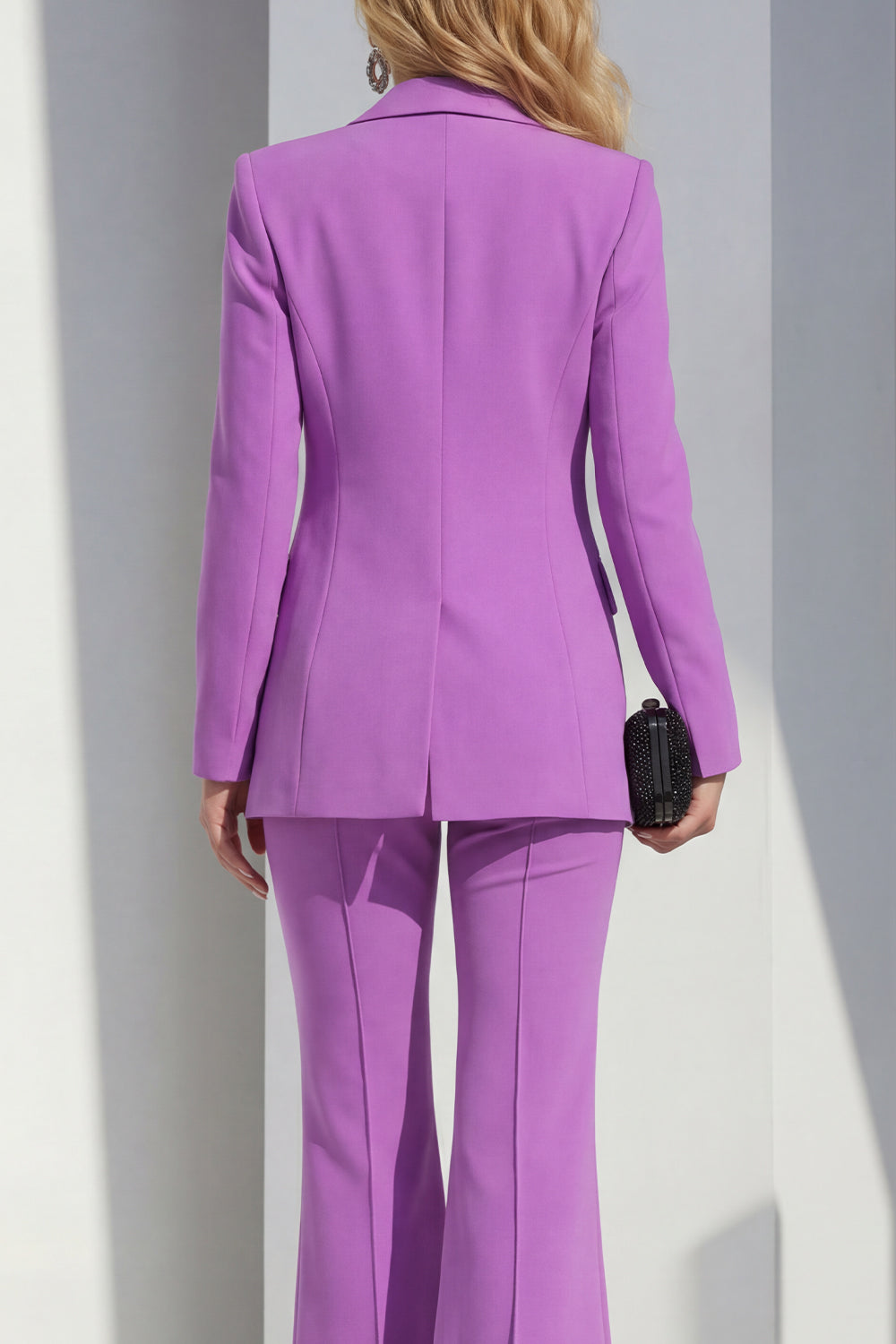 Purple 2 Piece Single Buckle Classic Women Suits