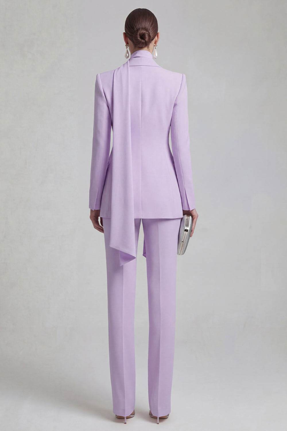 Shawl Lapel Blue 2 Piece Satin Single Buckle Women Suits