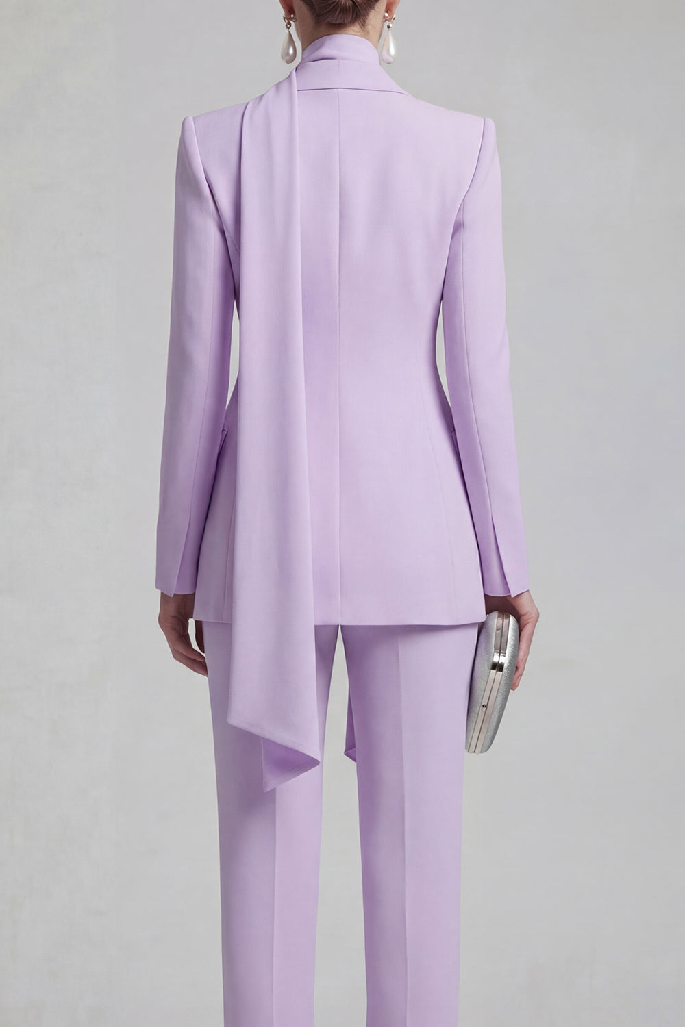 Shawl Lapel Blue 2 Piece Satin Single Buckle Women Suits