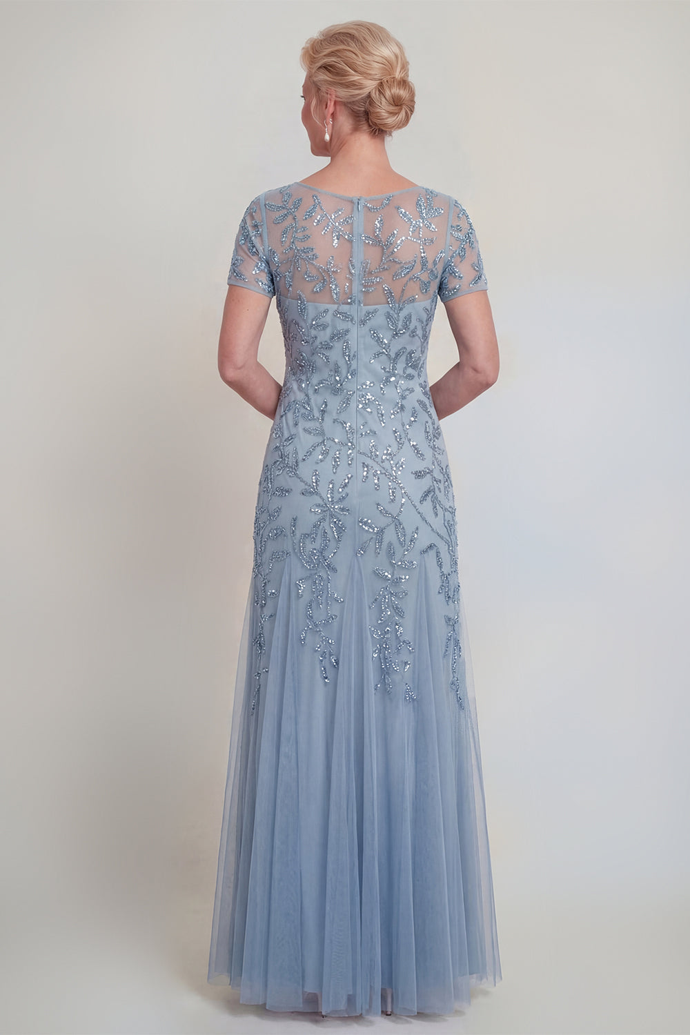 Dark Green A Line Sequin Maxi Mother of the Bride Dress
