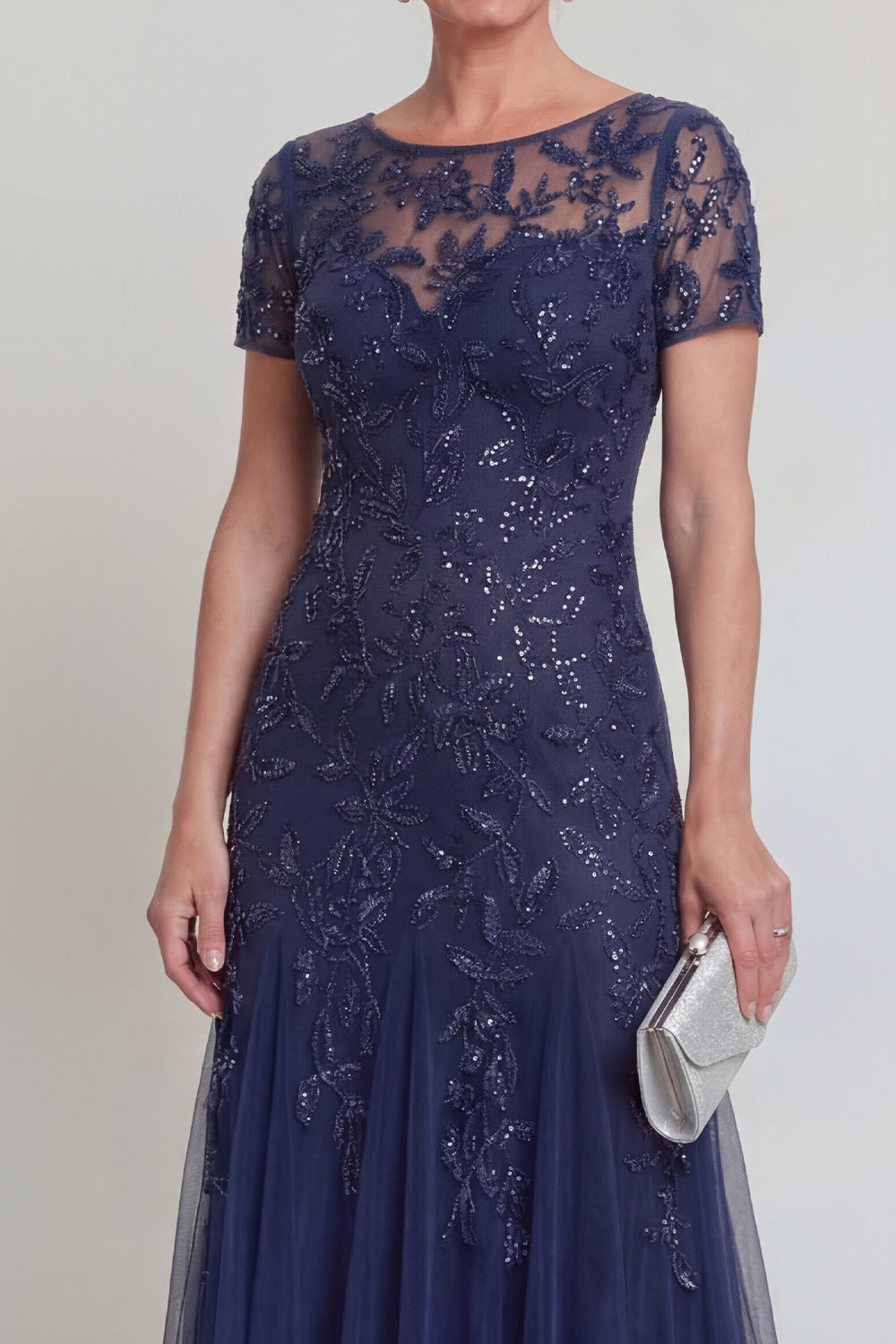 Dark Green A Line Sequin Maxi Mother of the Bride Dress