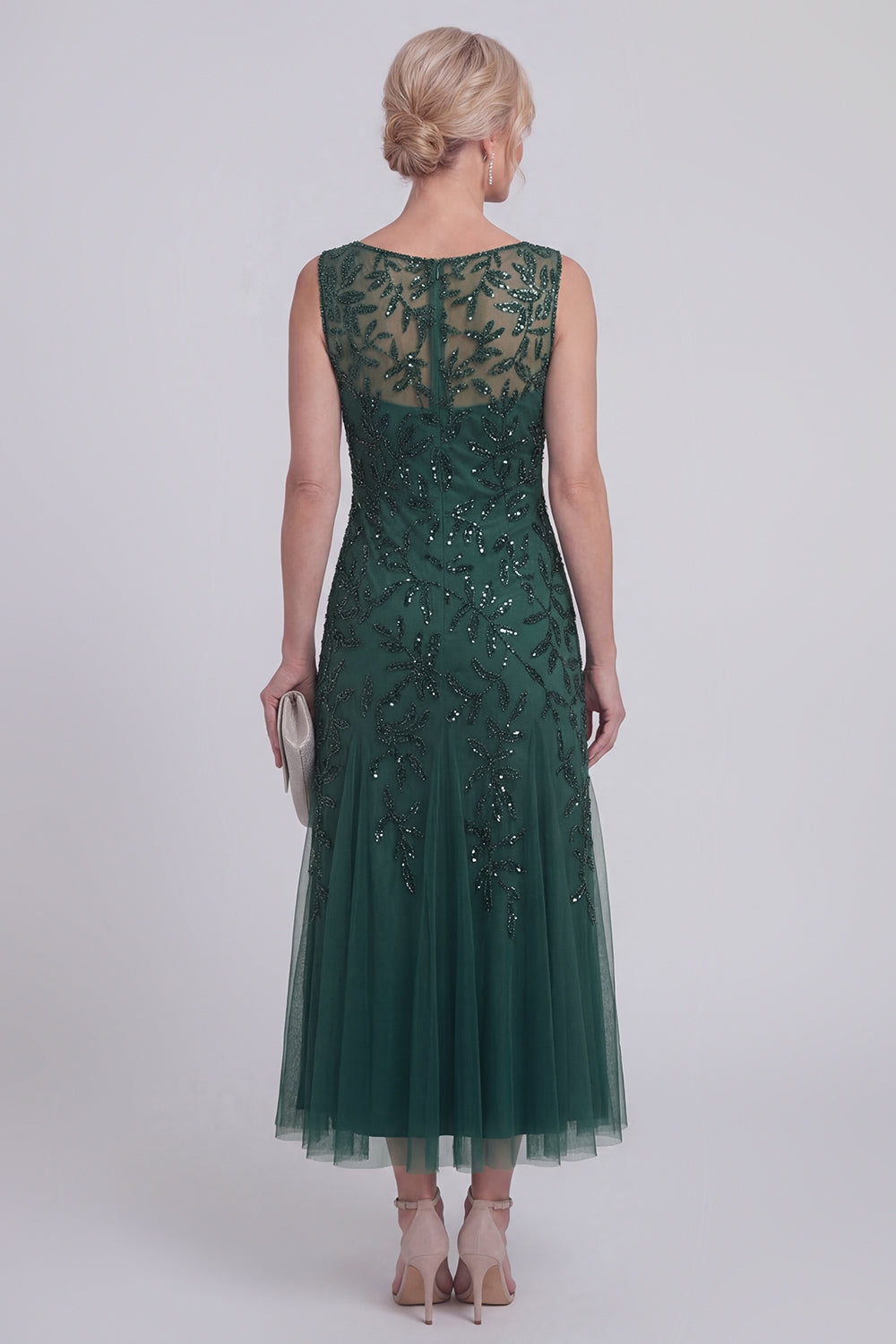 Sparkly Navy A Line Sleeveless Mother of the Bride Dress