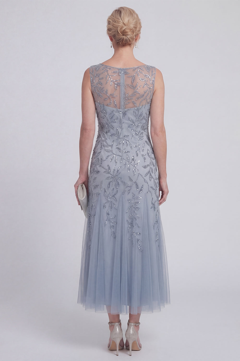 Sparkly Navy A Line Sleeveless Mother of the Bride Dress