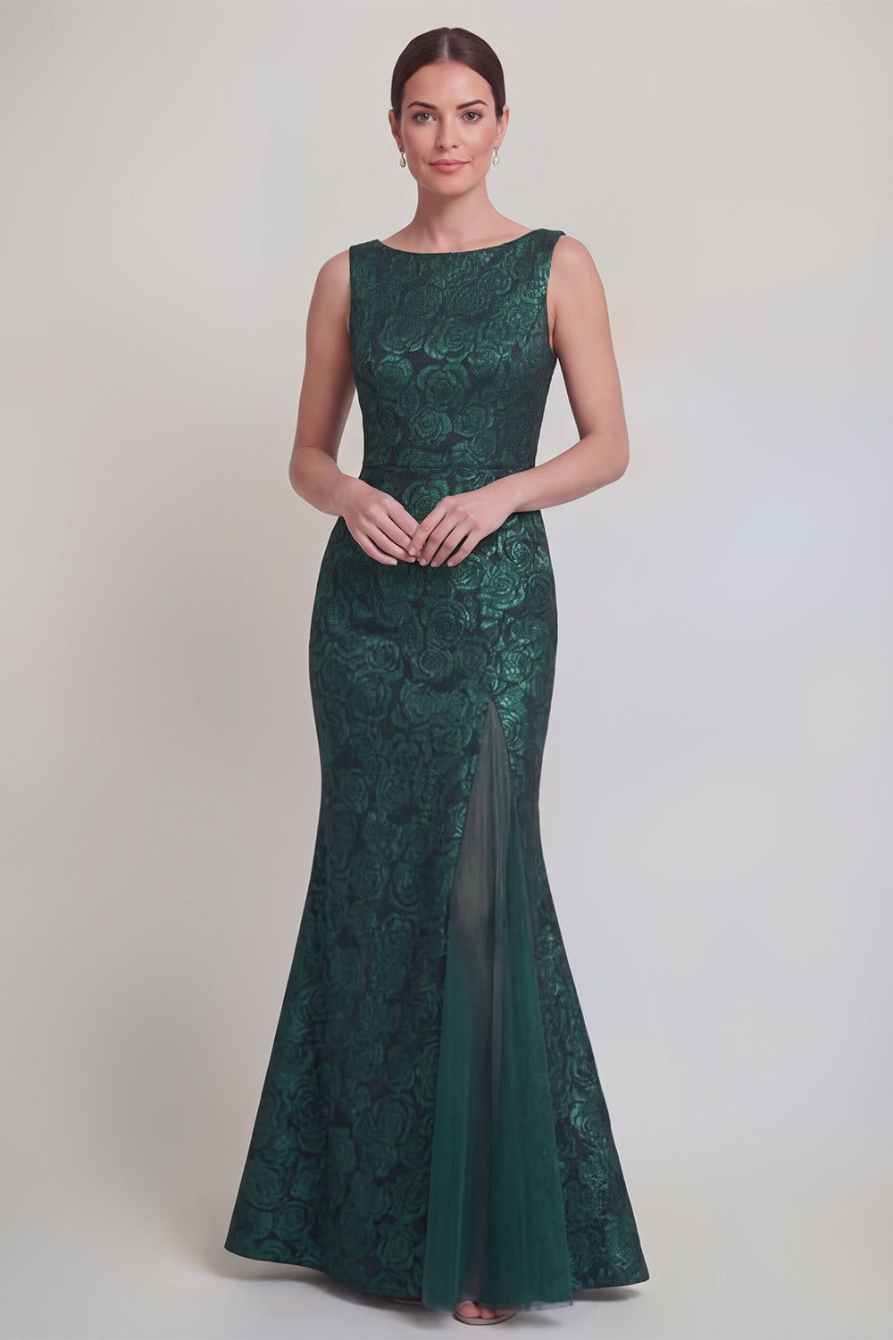 Jacquard Blush Mermaid Sleeveless Mother of the Bride Dress