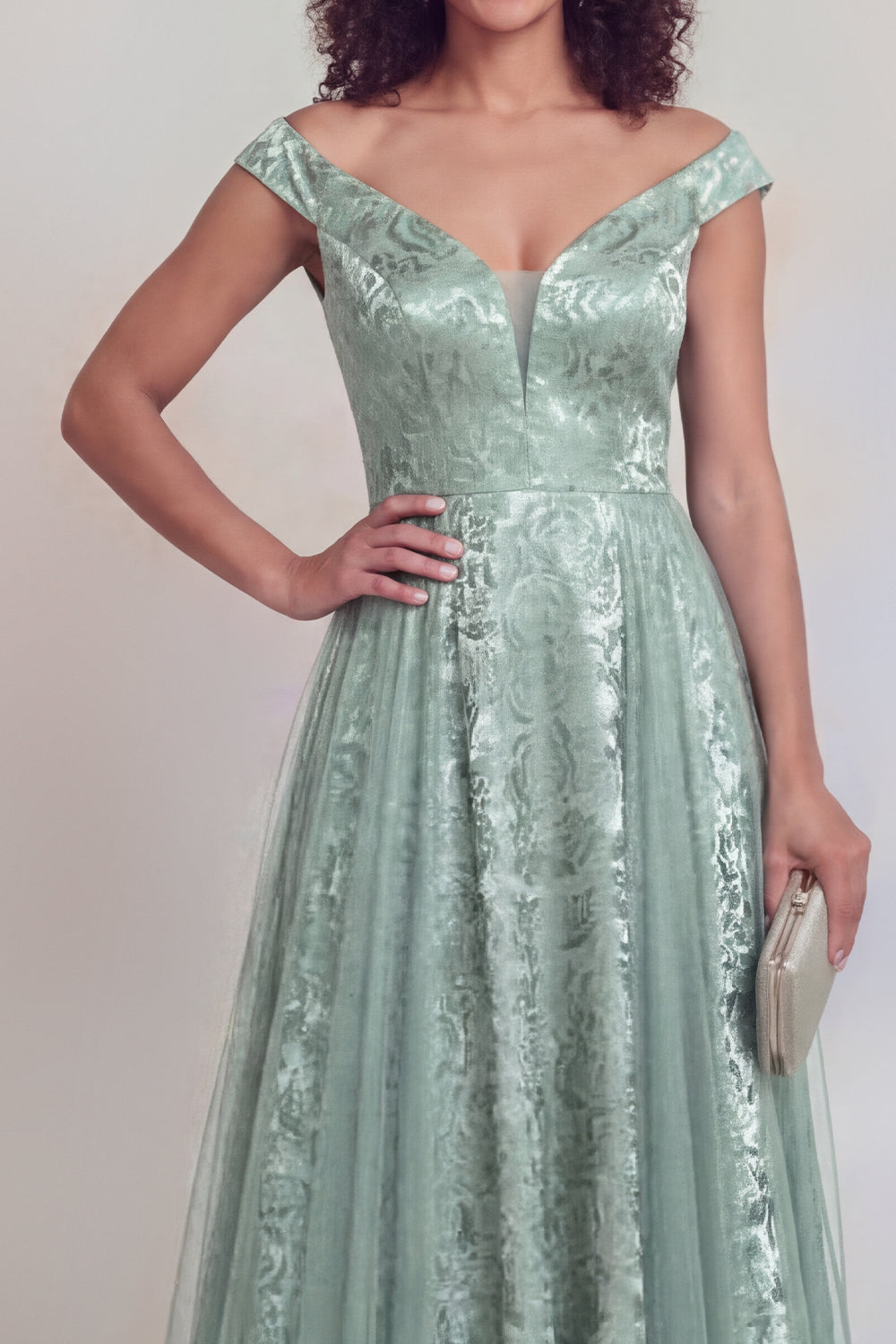 Jacquard Navy A Line Maxi Mother of the Bride Dress