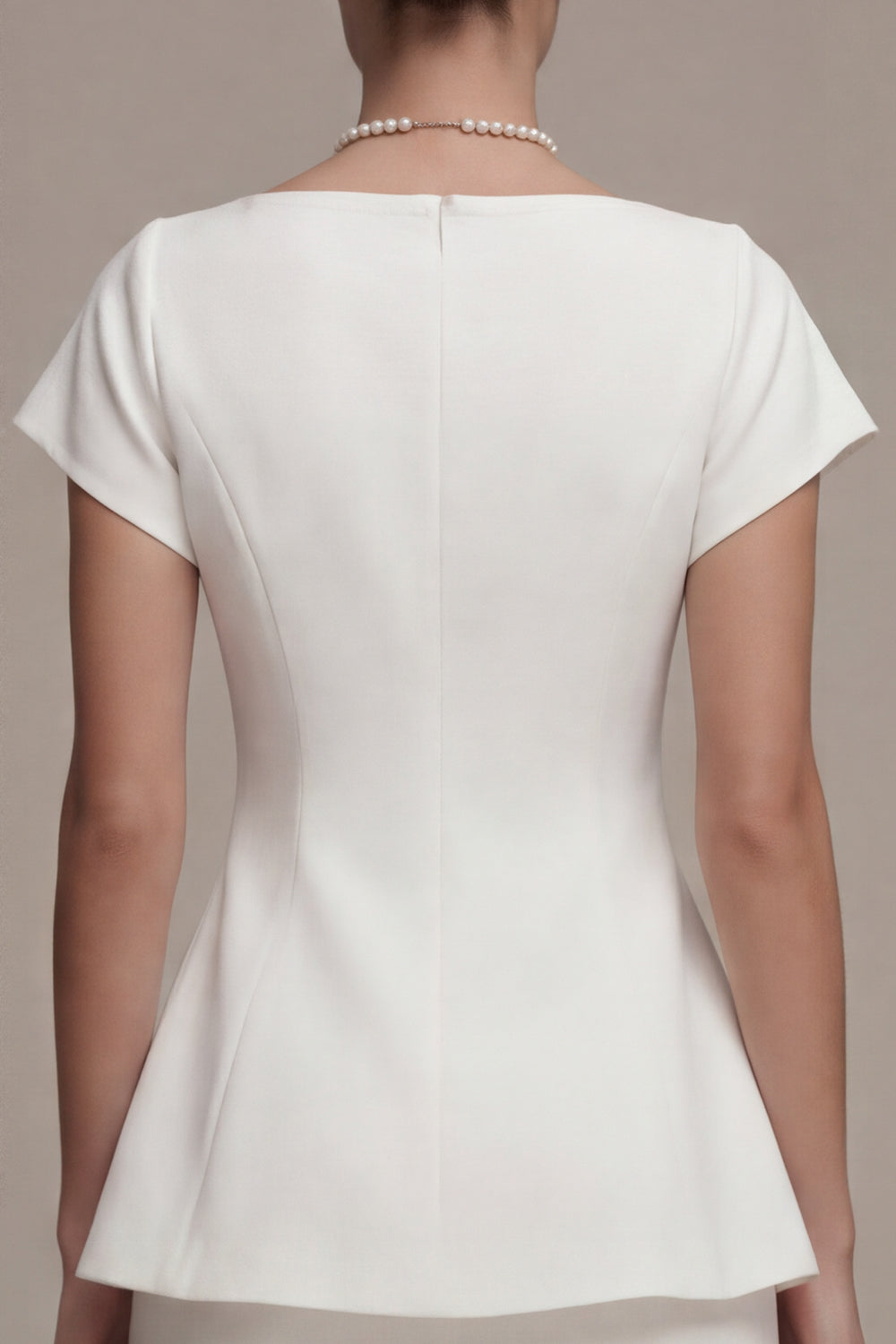 White Bodycon Bateau Neck Mini Engagement Dress