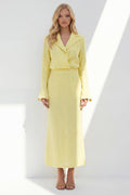 Notched Lapel Yellow 2 Piece A Line Women's Linen Suits