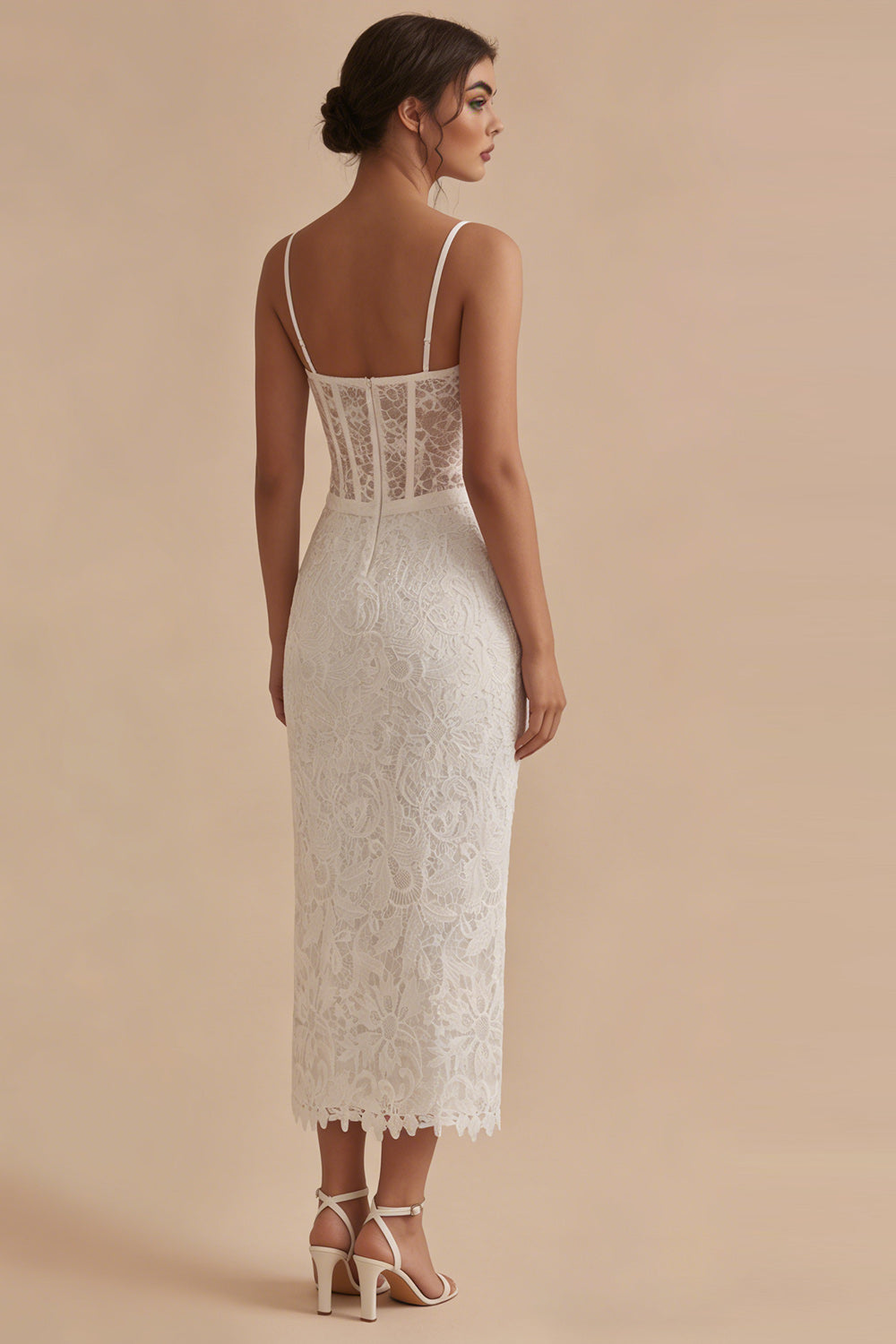 Lace Corset Bodycon White Dress