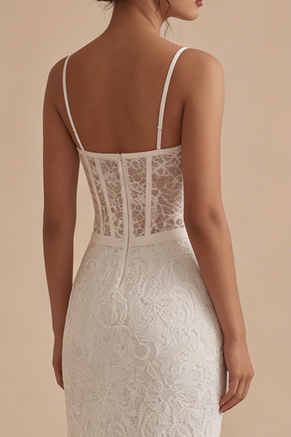 Lace Corset Bodycon White Dress