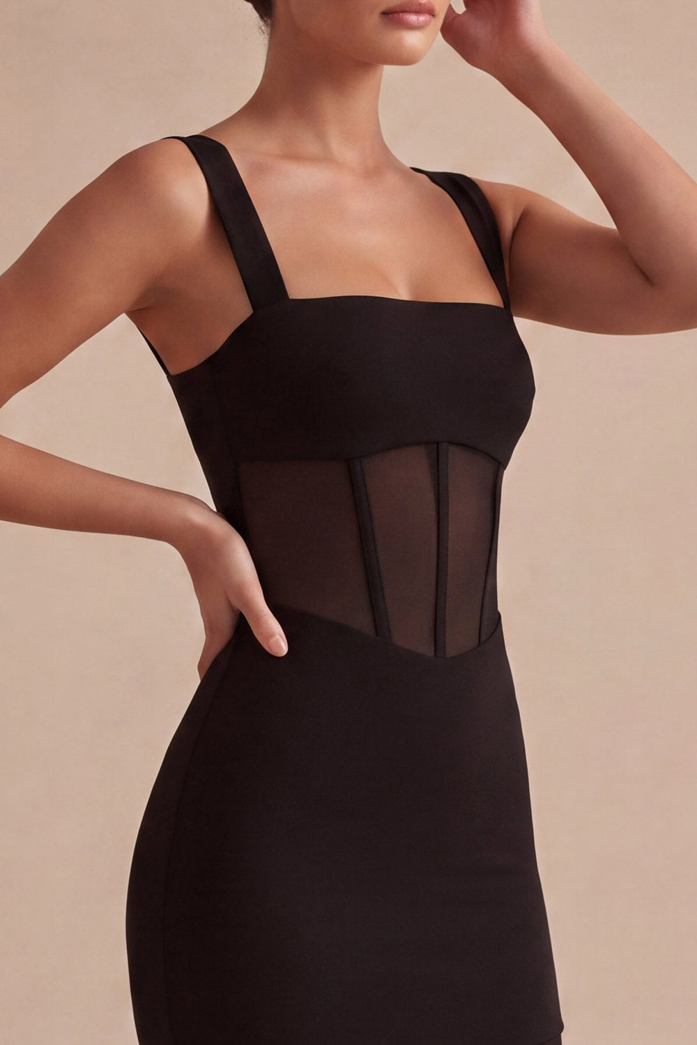 Black Bodycon Corset Mini Dress