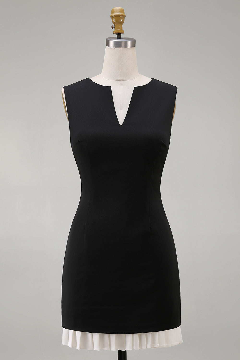 Black Sleeveless Bodycon Mini Dress with Ruffles