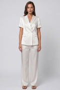 Peaked Lapel 2 Piece Single Buckle Ivory Women's Suits