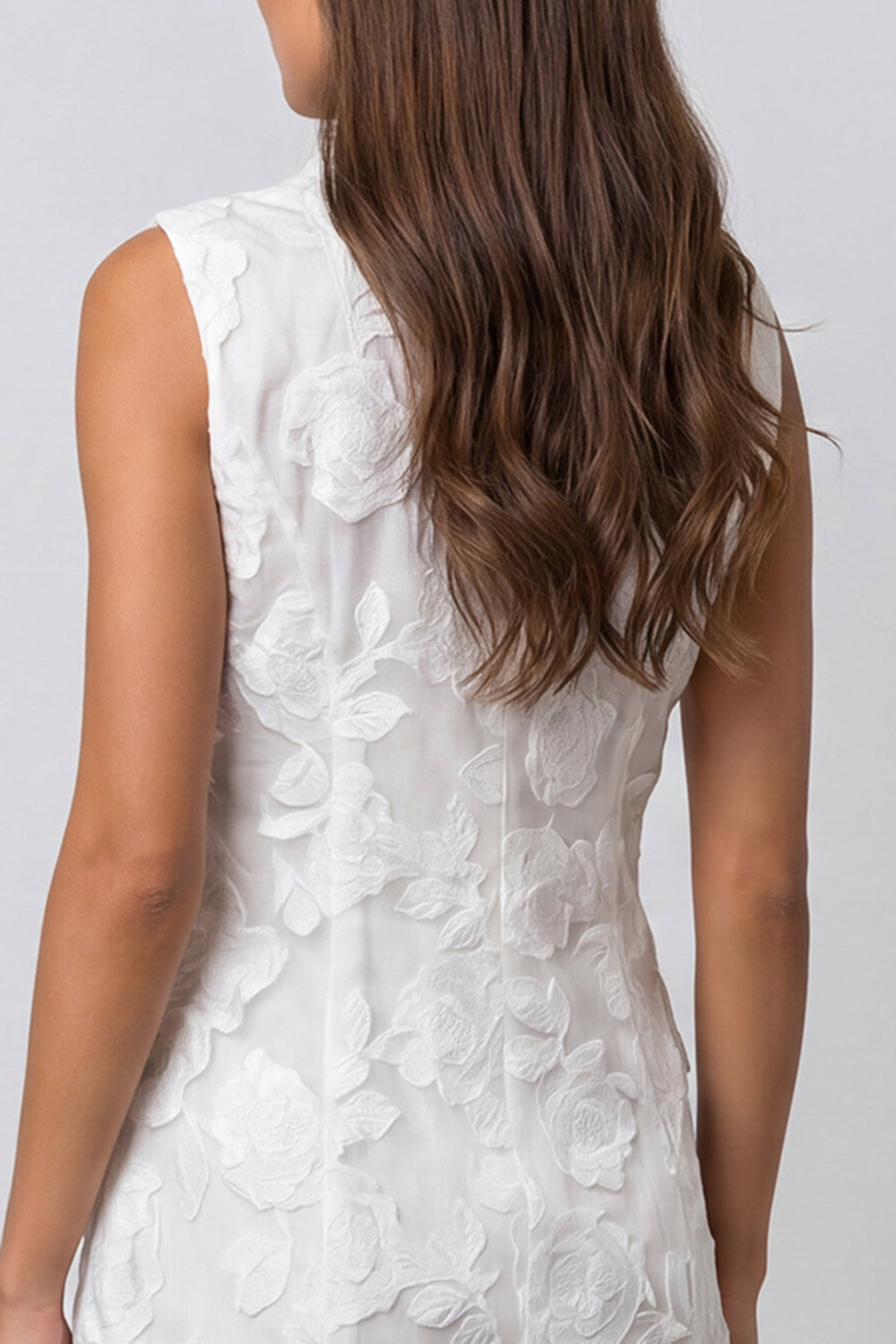 Shawl Lapel Ivory Floral Bodycon Mini Work Dress with Ruffles